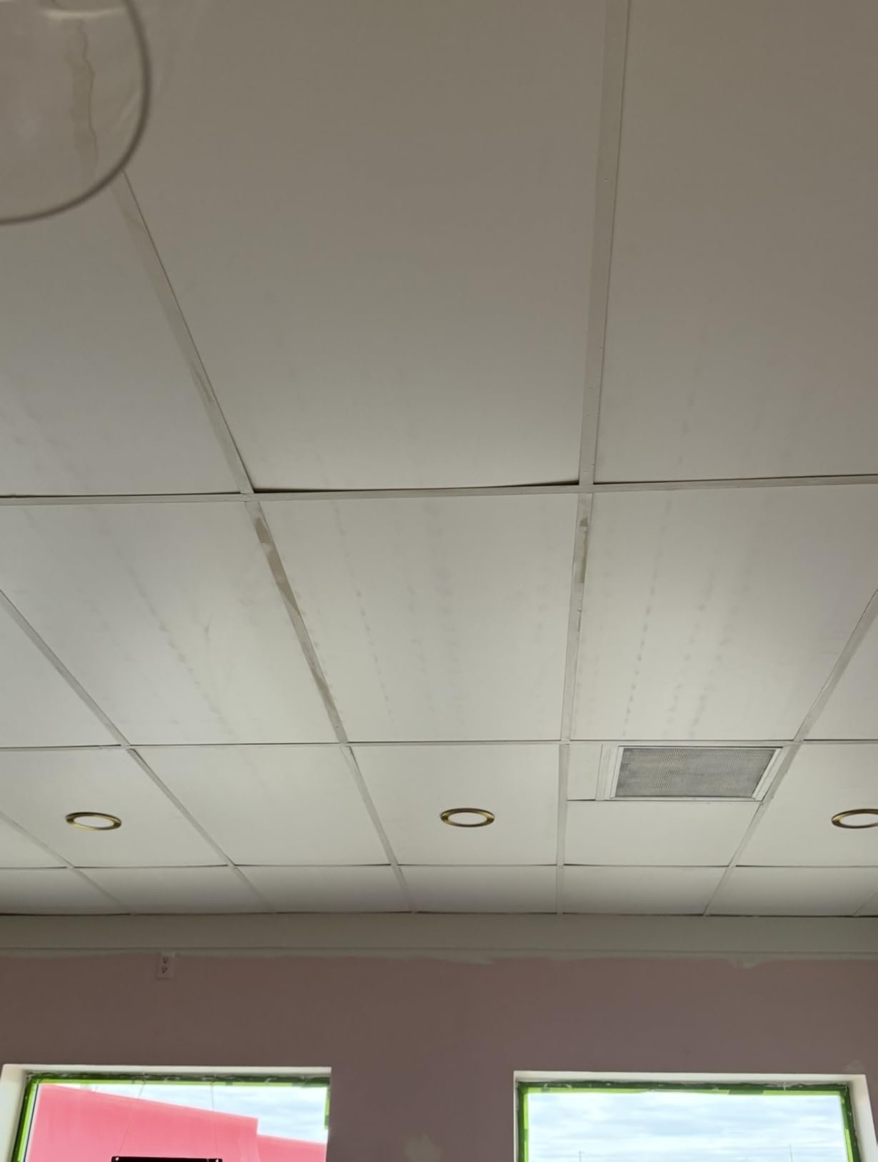 STICKGOO Smooth Drop Ceiling Tiles 2ft x 2ft, PVC Ceiling Tile 24 x 24in - Waterproof, Fire-Rated to Prevent Breakage - Package of 12 Tiles Cover 48 Sq. Ft, White customer photo 1