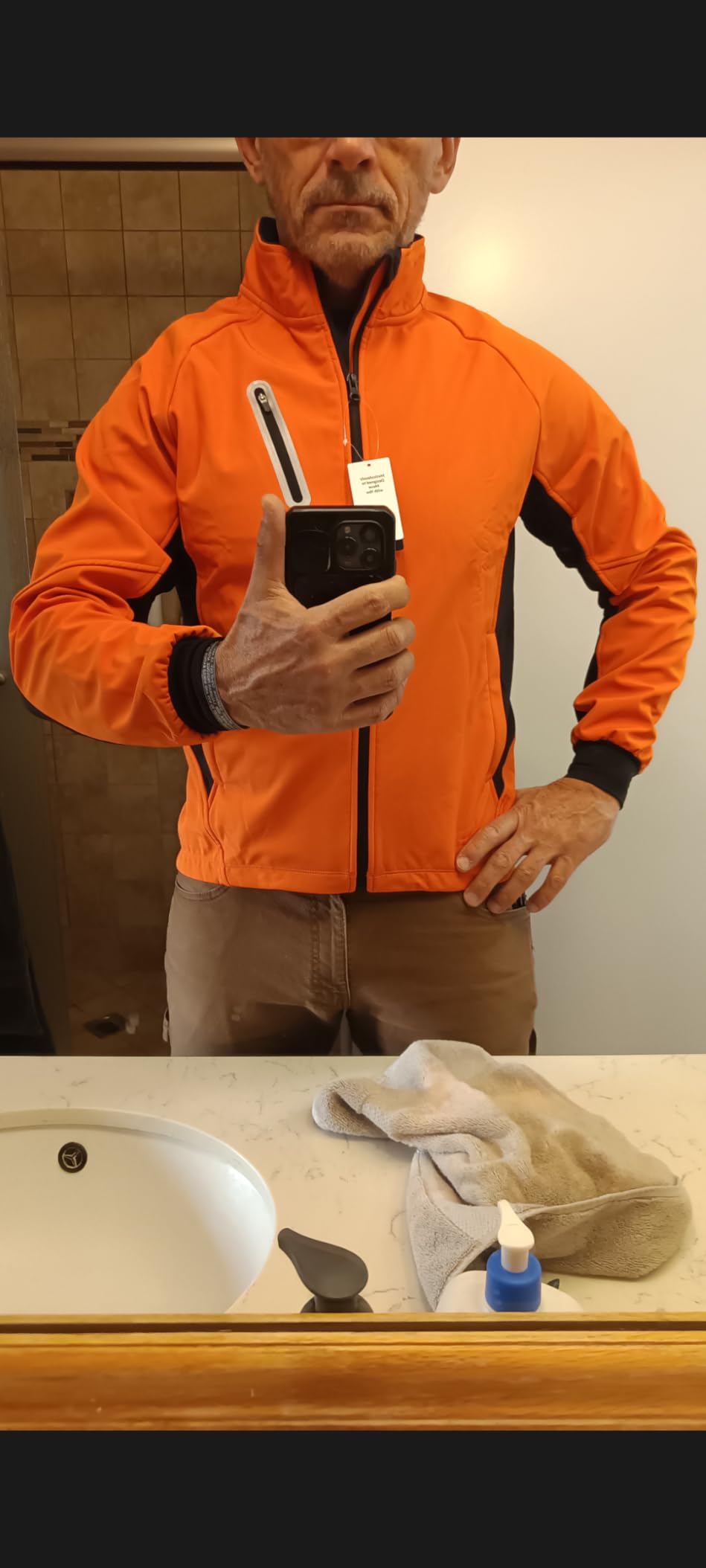 Men's Winter Cycling Jackets Water Resistant Thermal Running Softshell Jacket Warm Cold Weather Pockets customer photo 2