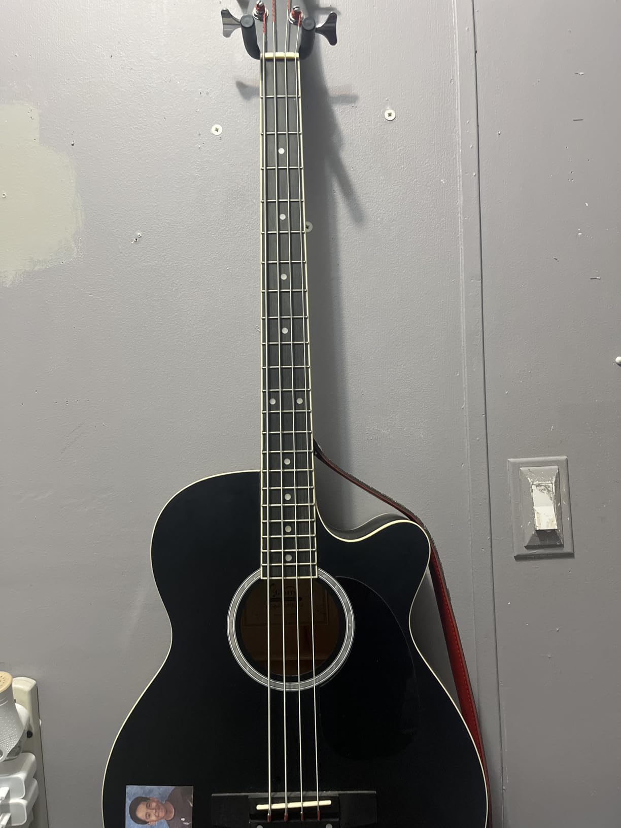GLARRY Full Size Acoustic Electric Bass Guitar Beginner Kit w/ 15W Amp, Cutaway 4 Strings Electric Acoustic Bass Guitar w/Inbuilt Tuner, Bag, Strap, Picks, Strings, Matte Black customer photo 1