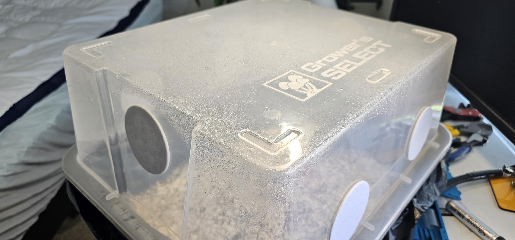 Myco Labs Grower's Select 28Q Cube Mushroom Monotub Fruiting Chamber with Filter Disks and Liner customer photo 2