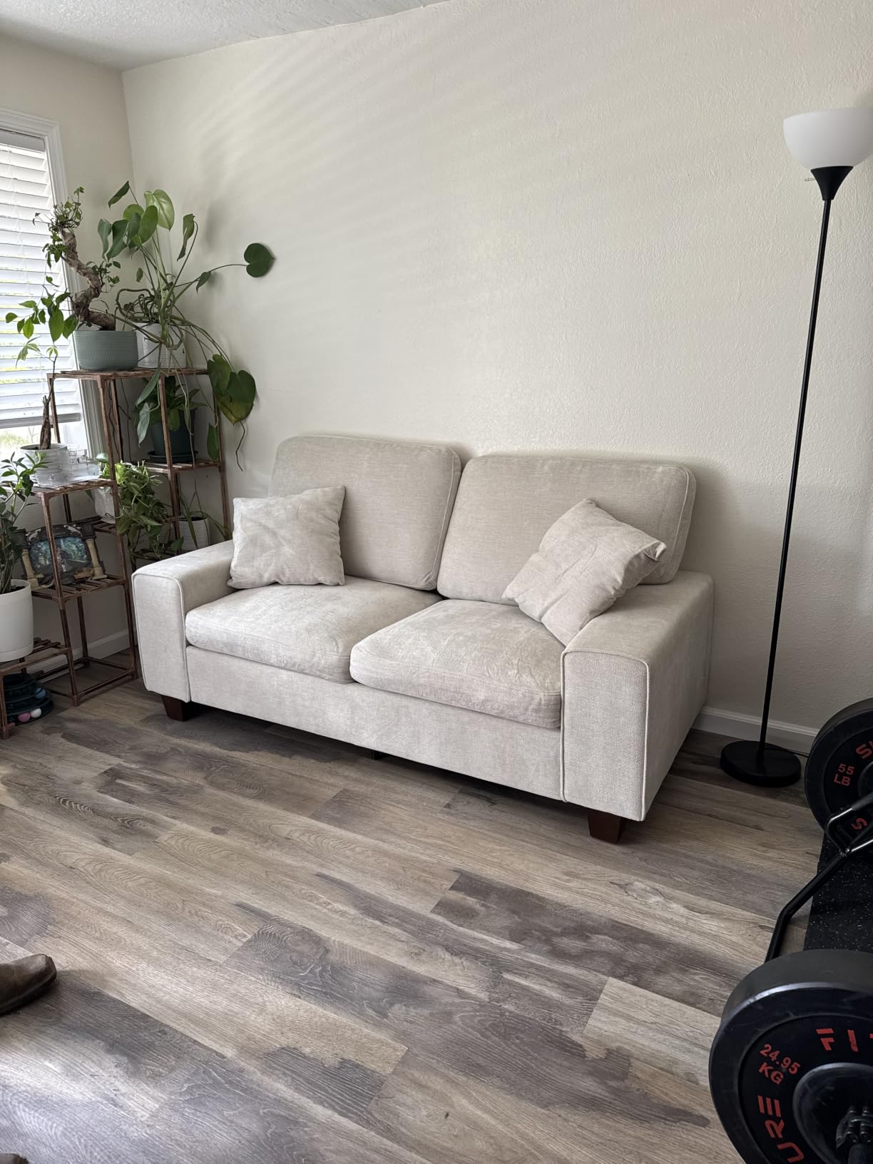 DOPEDIO Modern Loveseat Sofa for Living Room, Chenille Recliner, Removable Cover, Pocket Spring Cushions, Solid Wood Frame, Easy Assembly for Small Spaces (71.25inch, Beige) customer photo 1