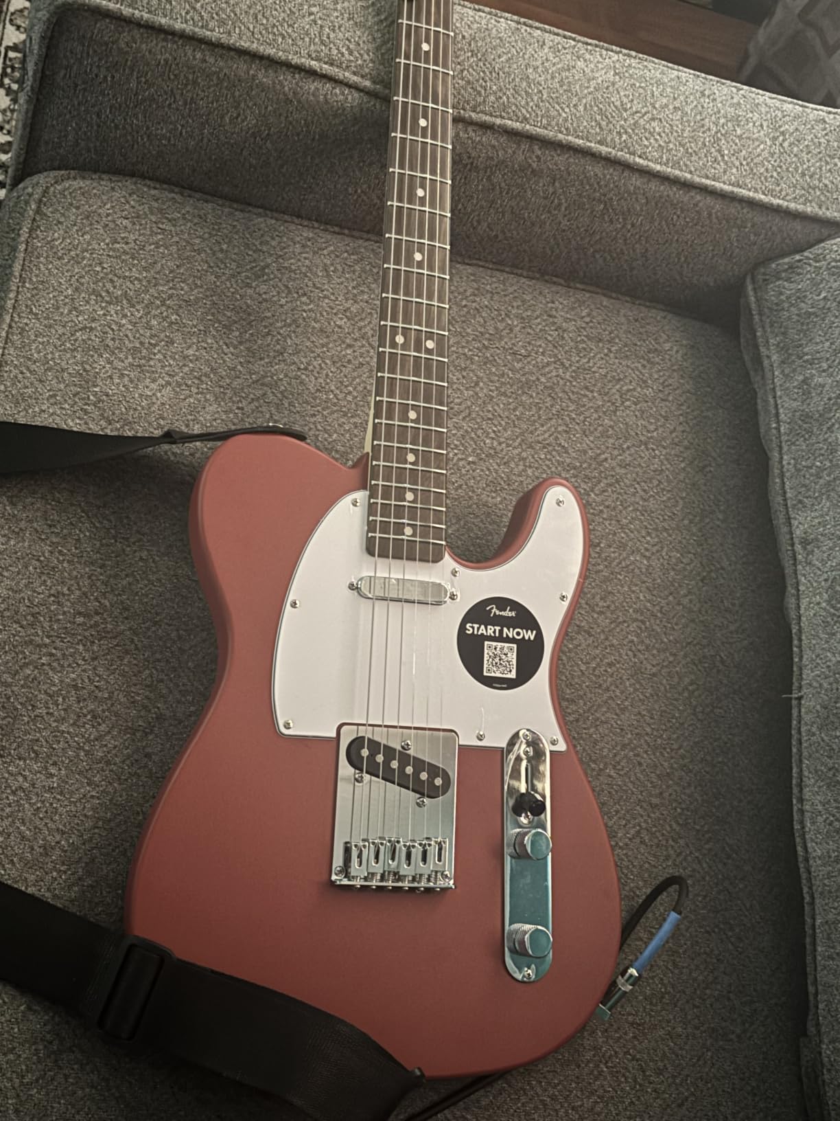 Squier Debut Series Telecaster Electric Guitar, Beginner Guitar, 2-Year Warranty, Includes Free Lessons, 2-Color Sunburst with Satin Urethane Finish customer photo 1