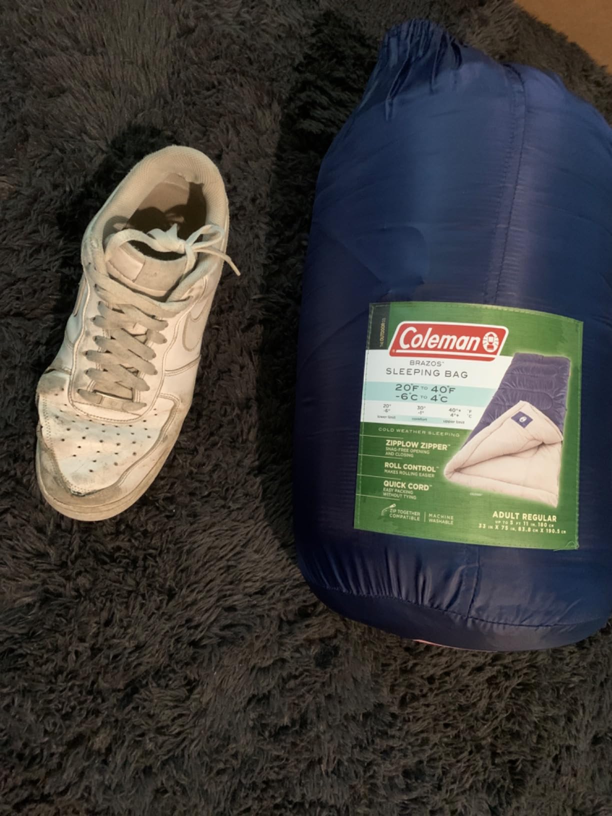 Coleman Brazos 20/30°F Adult Cool-Weather Sleeping Bag with No-Snag Zipper & Stuff Sack, Machine Washable customer photo 1