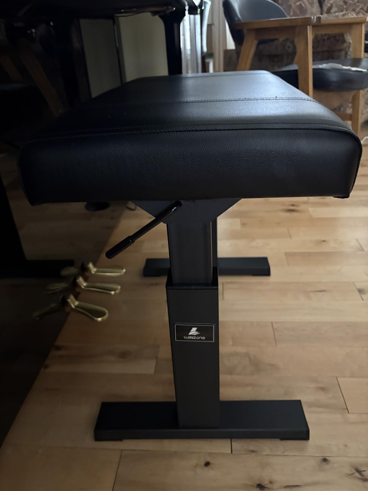 lumizone Hydraulic Lifting Piano Bench Height Adjustable Smooth | Keyboard Bench Heavy Duty Piano Stool with PU Leather High-Density Sponge & Alloy Base, 2 Styles customer photo 1