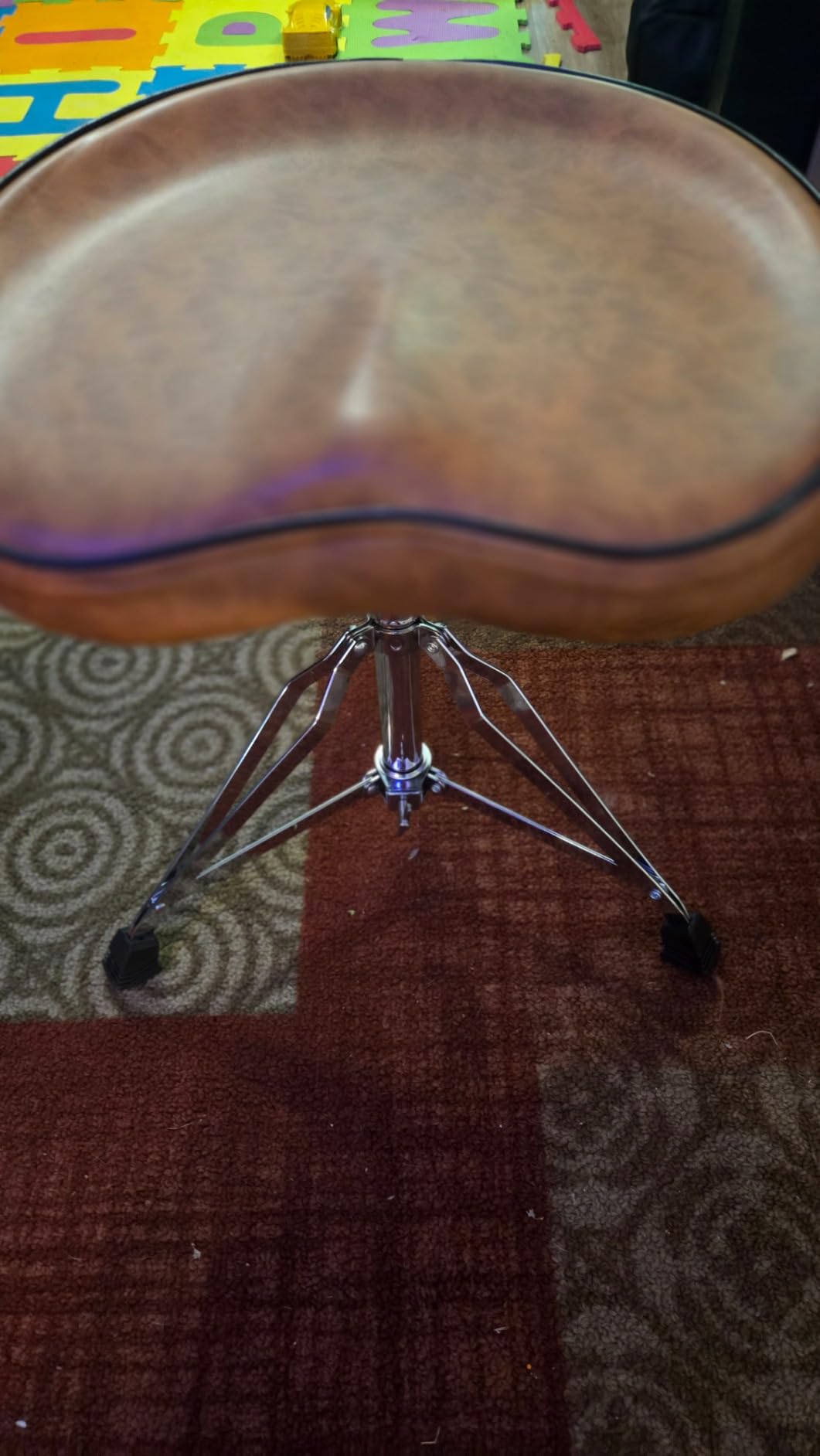 Donner Saddle Drum Throne, Height Adjustable Padded Seat Drum Stool with Double Braced Legs customer photo 2