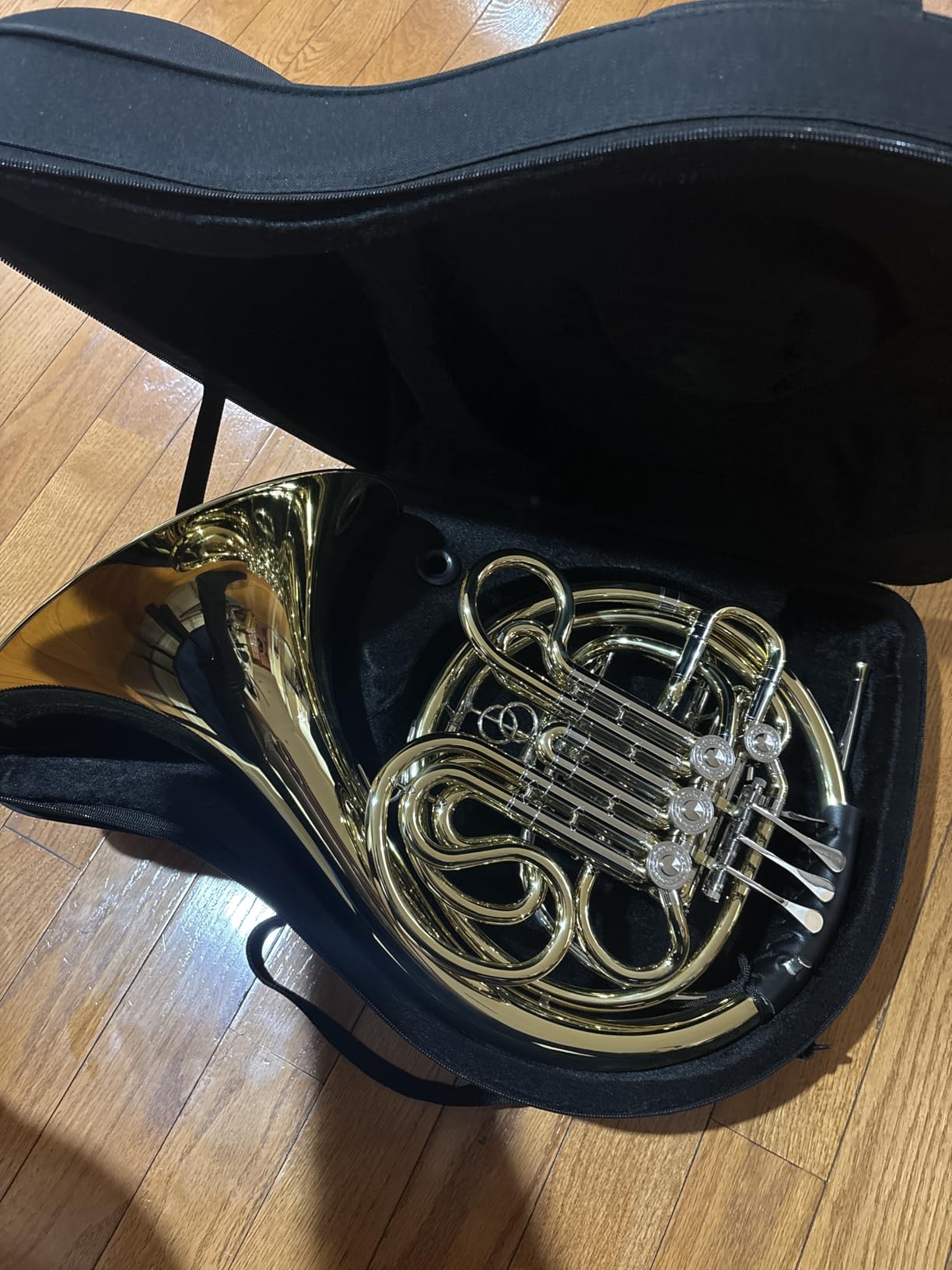 Double French Horn F/Bb 4-Button Brass Instrument for Students with Backpack, Gloves, Cleaning Cloth & Kit customer photo 1
