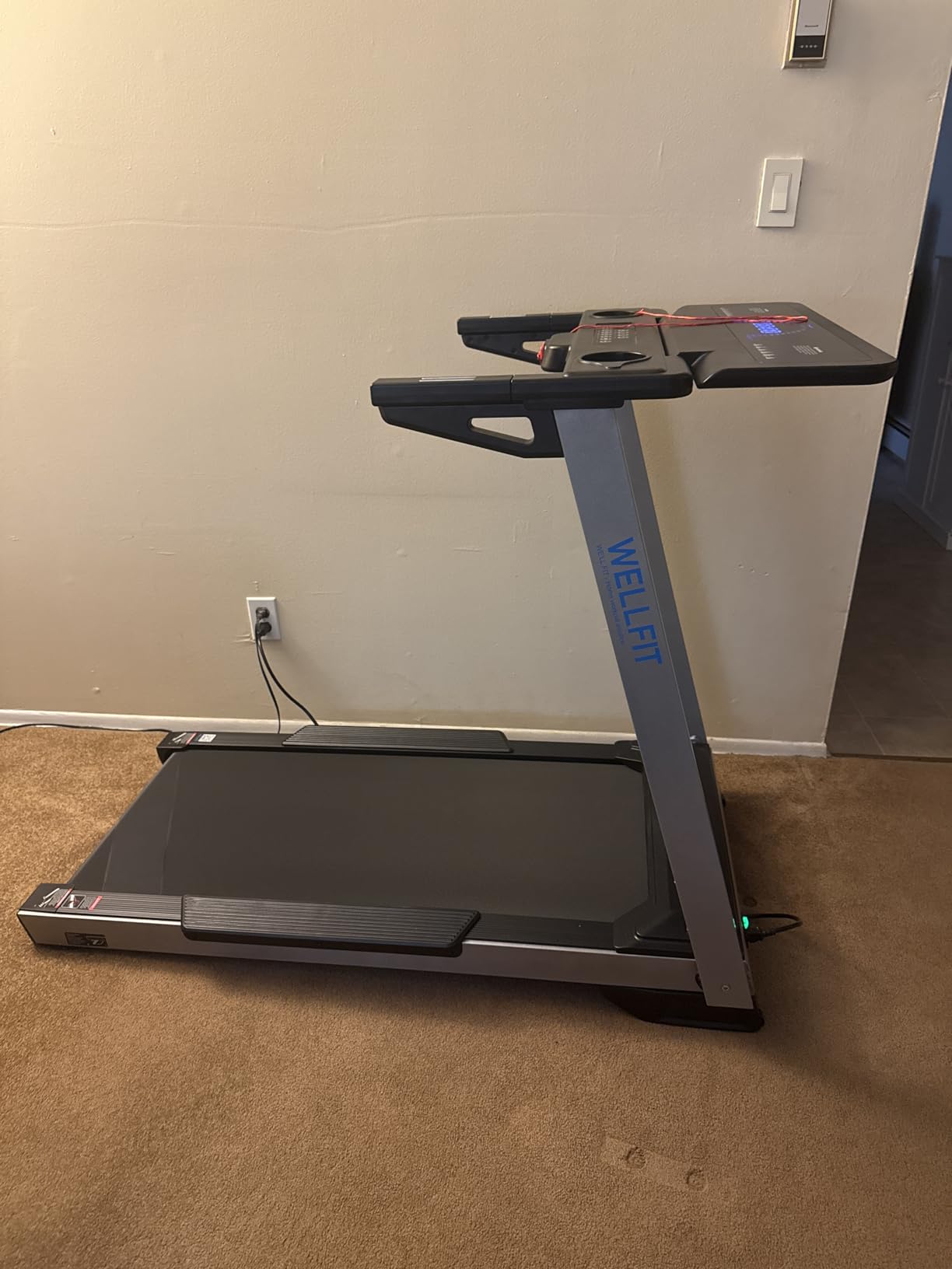 WELLFIT Home Treadmill, 2 Level Incline Heavyduty Treadmill with Pulse Sensor, 4.0 HP, 10 MPH, 450 lbs Capacity, 20'' x 45'' Running Area Treadmills with Bluetooth Player & LED Display customer photo 2