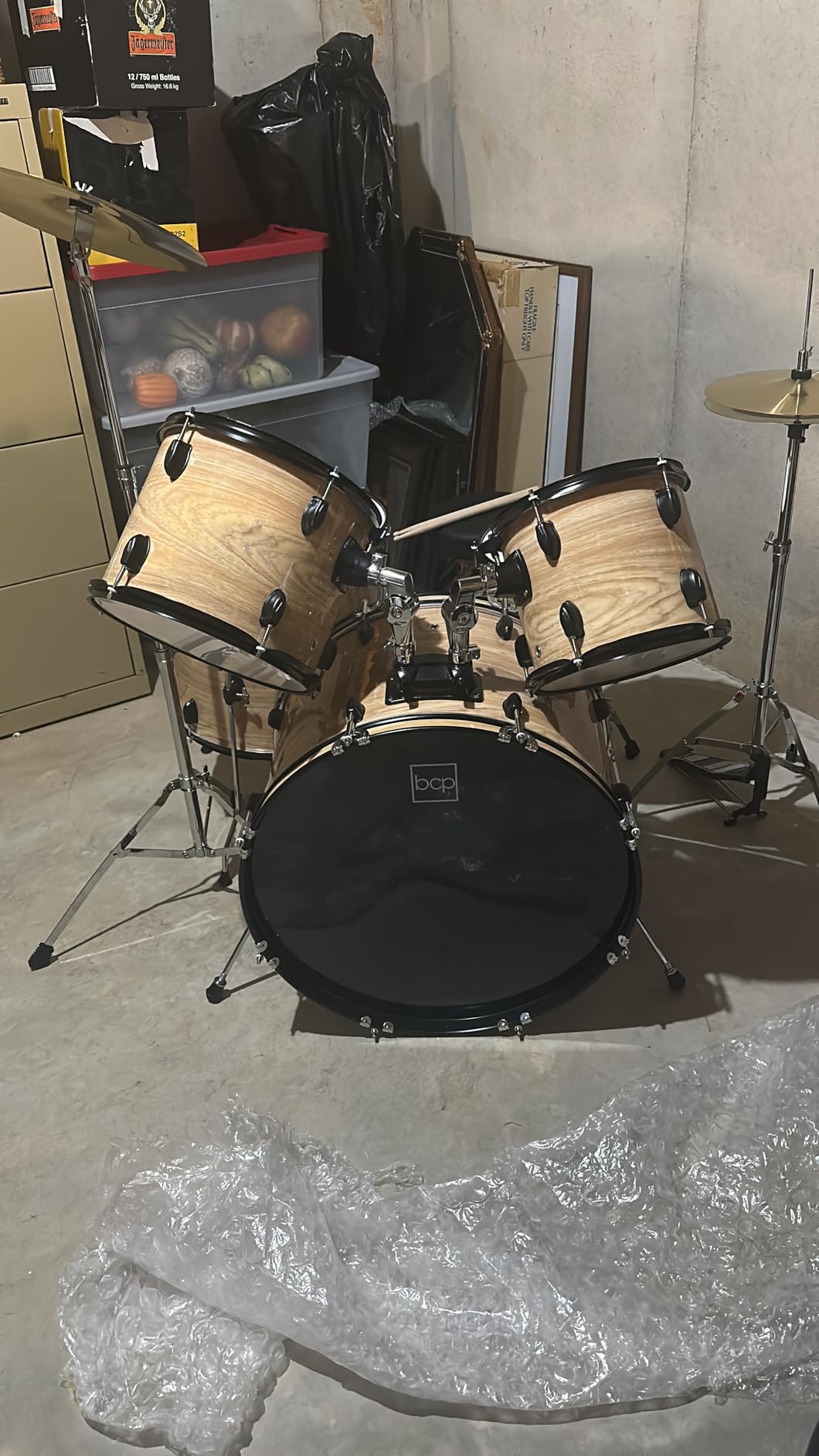 Best Choice Products 5-Piece Full Size Complete Adult Drum Set w/Cymbal Stands, Stool, Drum Pedal, Sticks, Floor Tom - Silver Sparkle customer photo 2