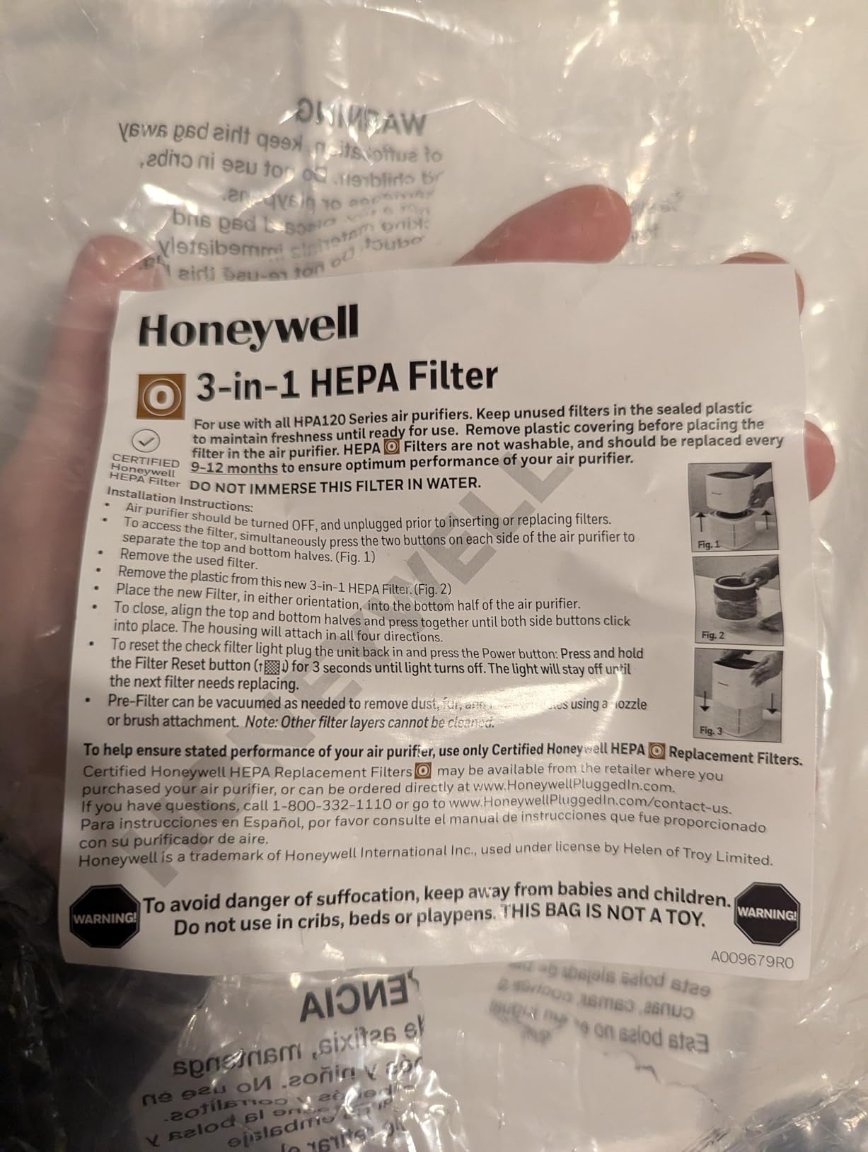 Honeywell Allergen Plus Compact Small Room HEPA Air Purifiers for Home, Up to 530 Ft² Coverage, 3-in-1 Filter, Pet Dander, Smoke & Odor Reducer Air Quality Sensor with Auto Mode, Black, HPA125B customer photo 1