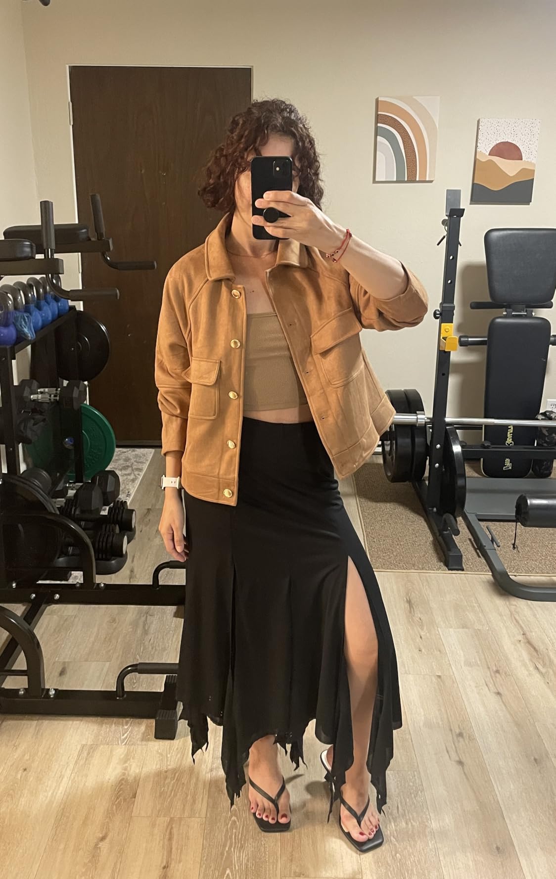 Womens 2026 Spring Faux Suede Cropped Jackets Coats Casual Button Down Barn Vintage Trendy Shackets customer photo 1