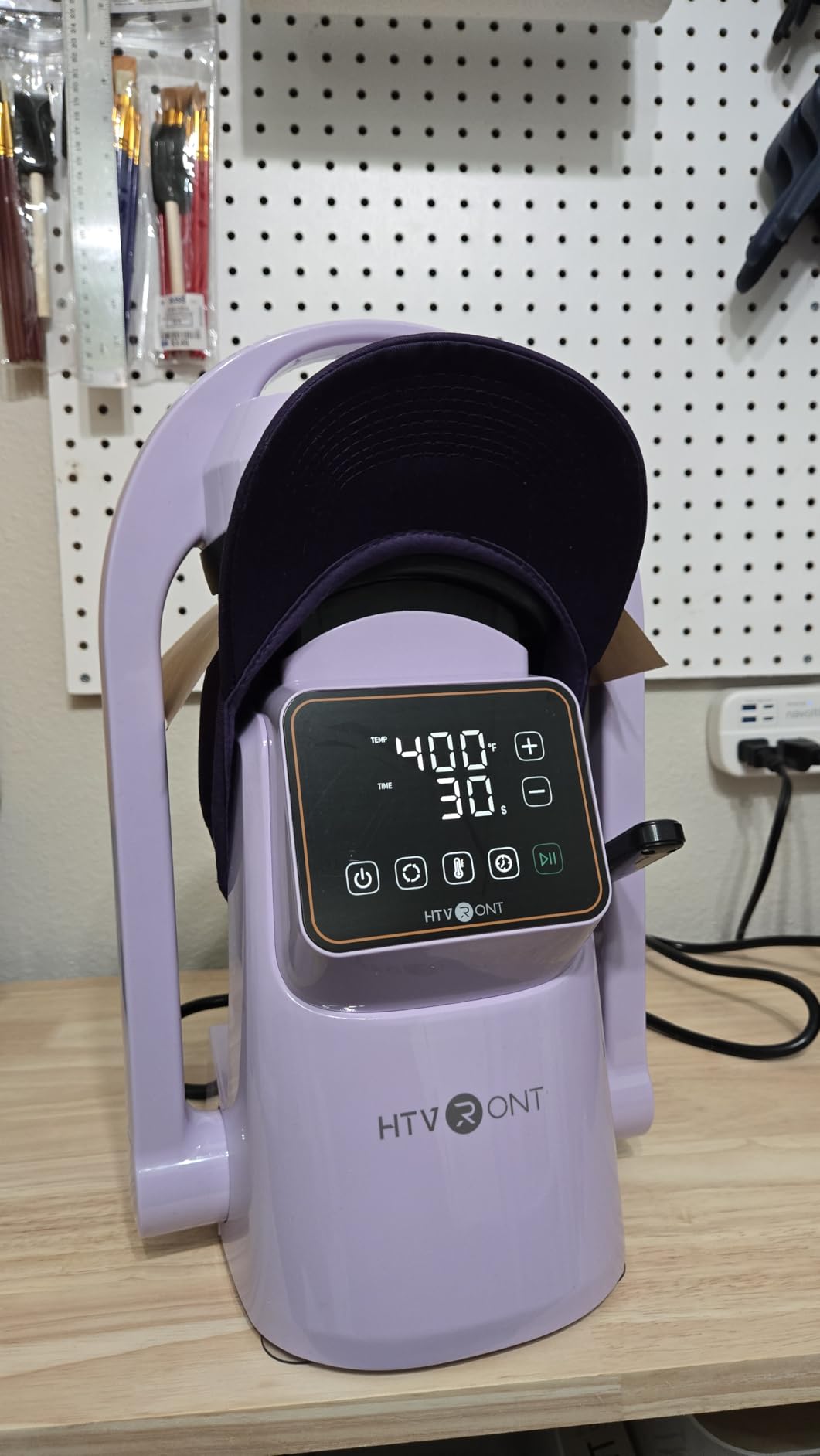 HTVRONT Auto Hat Press Machine - Hat Heat Press Machine with Precise Temp&Timer Control, Hat Heat Press Machine for Caps with 2 Platens, Compatible with DTF Film, Embroidery, Sublimation (Blue) customer photo 2