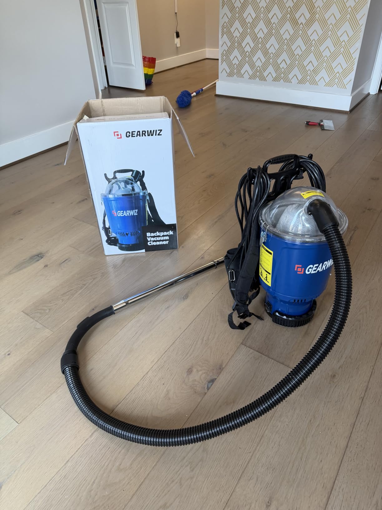 Gearwiz Backpack Vacuum Cleaner - 1000W Shoulder Vacuum with 25KPA Suction, Bagged or Bagless Use, Adjustable Harness, Double Filtration, Washable Dust Bag & Tools for Home, Office, Stairs & Cars customer photo 1