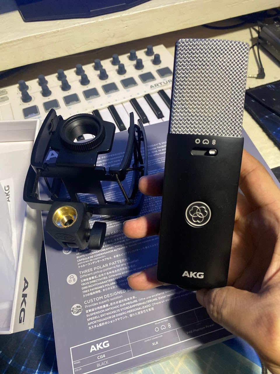 AKG Professional C114 Large Diaphragm Multi-Pattern Condenser Microphone - XLR Studio Mic for Podcasting, Streaming, Broadcasting & Music Recording customer photo 2