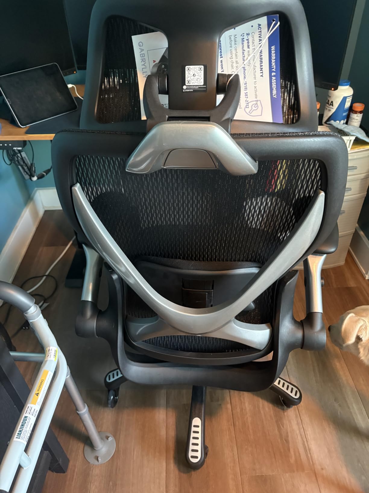 GABRYLLY Ergonomic Office Chair, Big and Tall Mesh Chair with Adjustable Lumbar Support, 5D Arms & Wide Seat, 135 Degree Recline Home Desk Computer Chairs for Work Gaming, Heavy Duty, 400LBS - Black customer photo 1