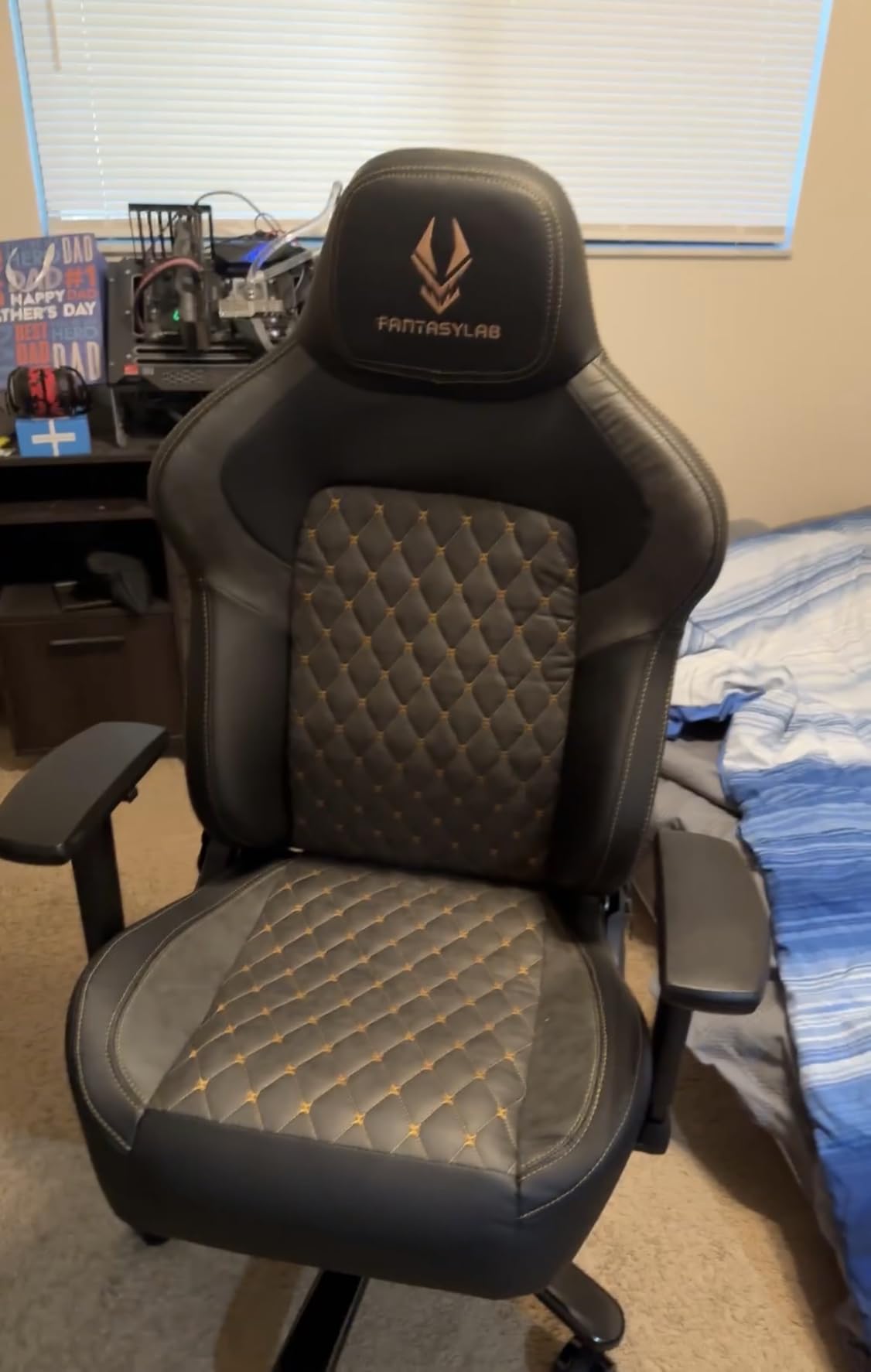Fantasylab Big and Tall Gaming Chair 440LBS Heavy Duty High-Back Computer Chair with Memory Foam Lumbar Support, 4D Adjustable Armrests, Metal Base, Swivel & Recline for PC Gaming and Office customer photo 1