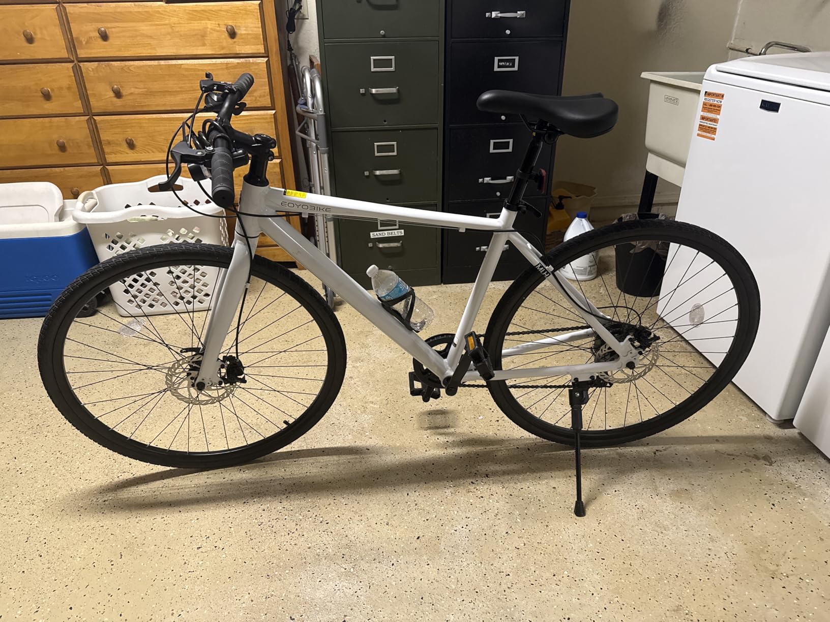 MOONCOOL Hybrid Bike for Men, 700C Aluminum 29LB Ultra-Light 8 Speed Commuter Bike, 350lb Loading, 29
