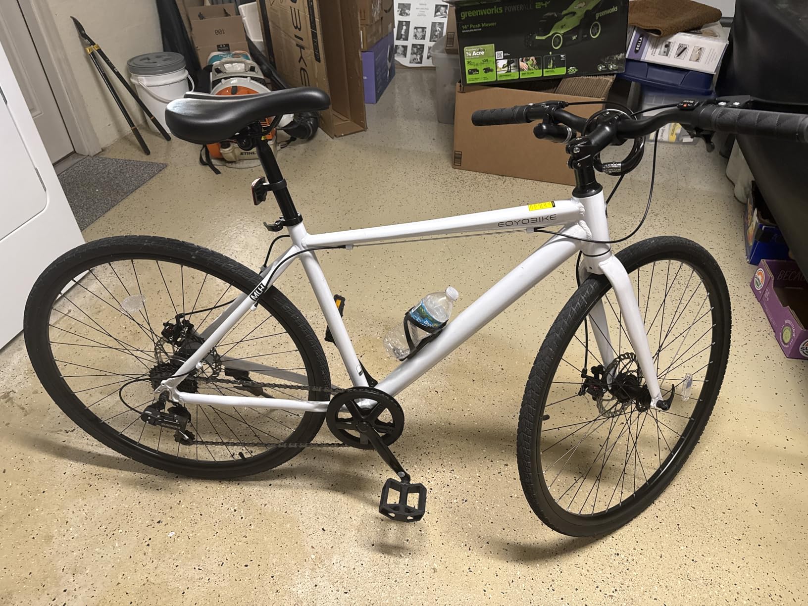 MOONCOOL Hybrid Bike for Men, 700C Aluminum 29LB Ultra-Light 8 Speed Commuter Bike, 350lb Loading, 29