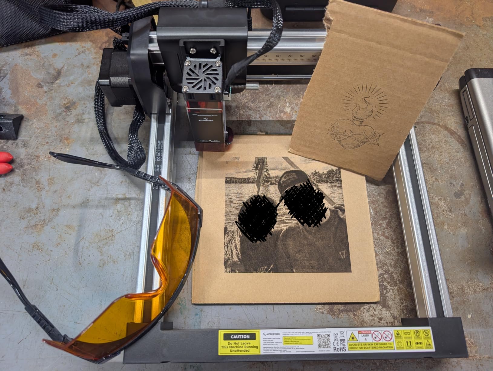 ATOMSTACK Swift Laser Engraver Machine, Compact, Black, 2.5W Laser Cutter | For beginners, Ideal for home studios, craft hobbyists, makers, Professional black design, No assembly required customer photo 1