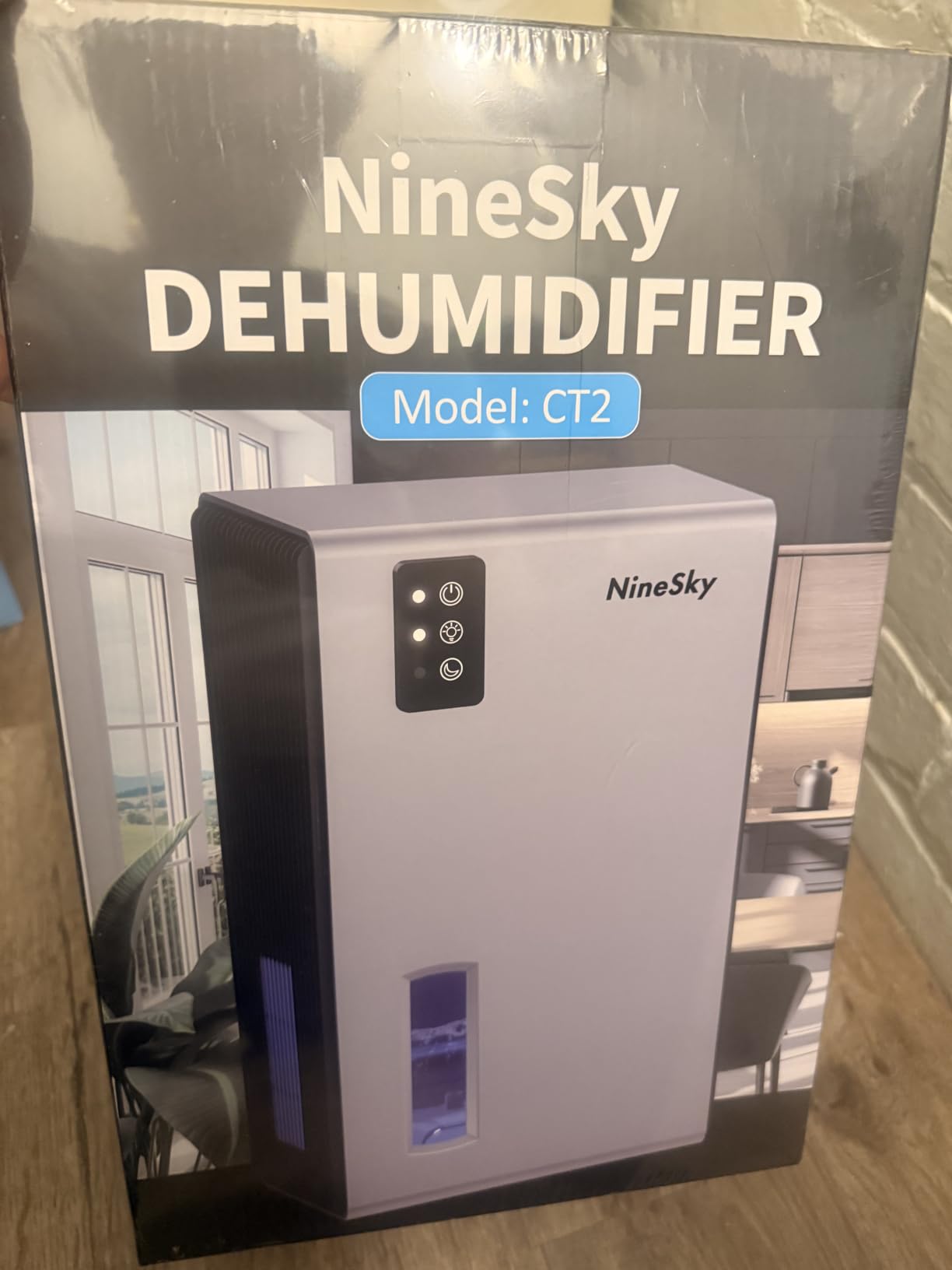NineSky Dehumidifiers for Home, 1000 Sq.Ft Dehumidifier with 95oz Water Tank, Quiet Dehumidifier for Basement Bathroom Bedroom with 7-Color Ambient Light & Auto Shut Off, (Grey) customer photo 2