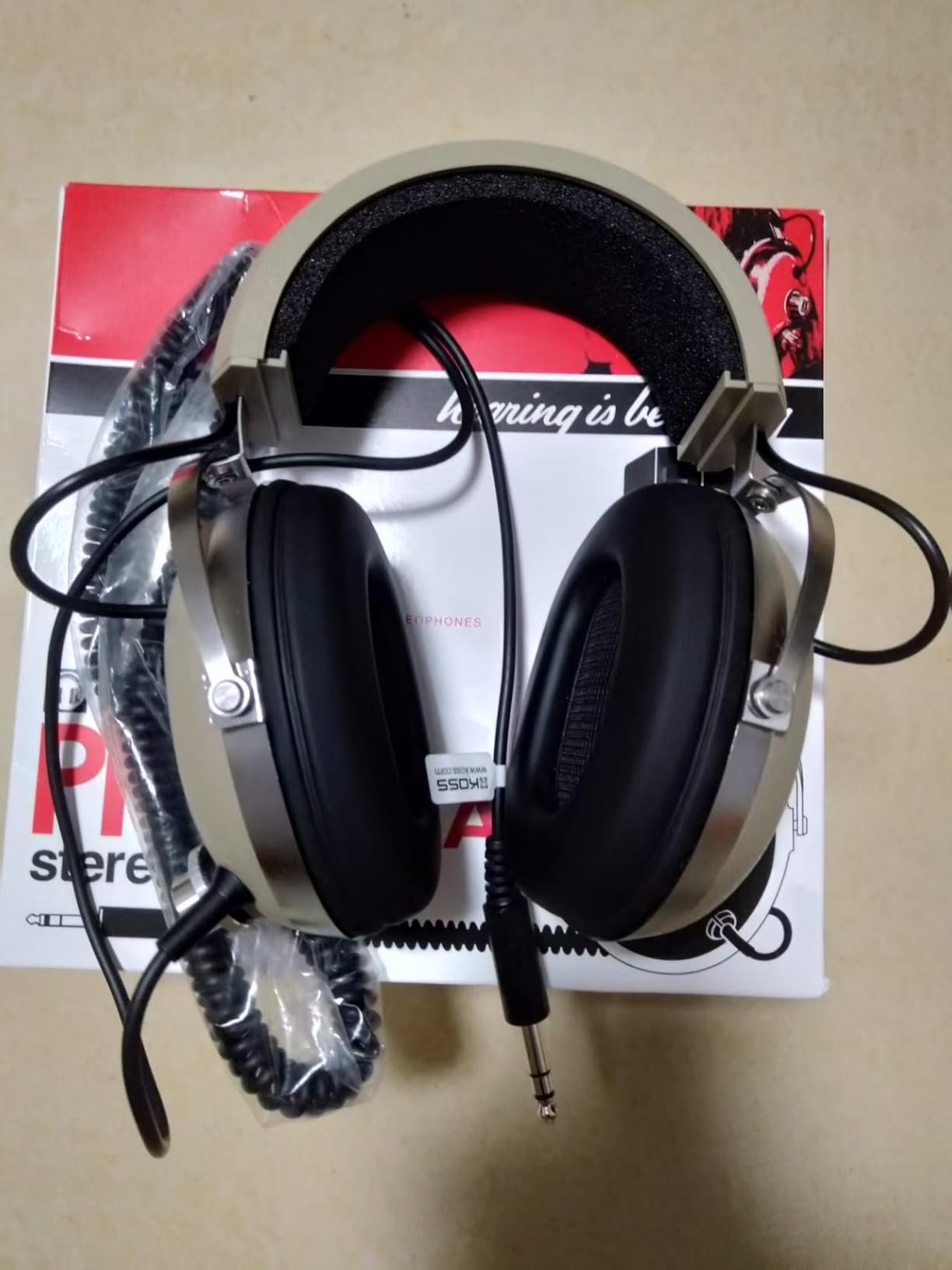 Koss Pro4AA Retro Style Over-Ear Studio Headphones, Rhythm Beige, Wired | Studio Quality, Full-Size, 6.3mm Plug customer photo 1