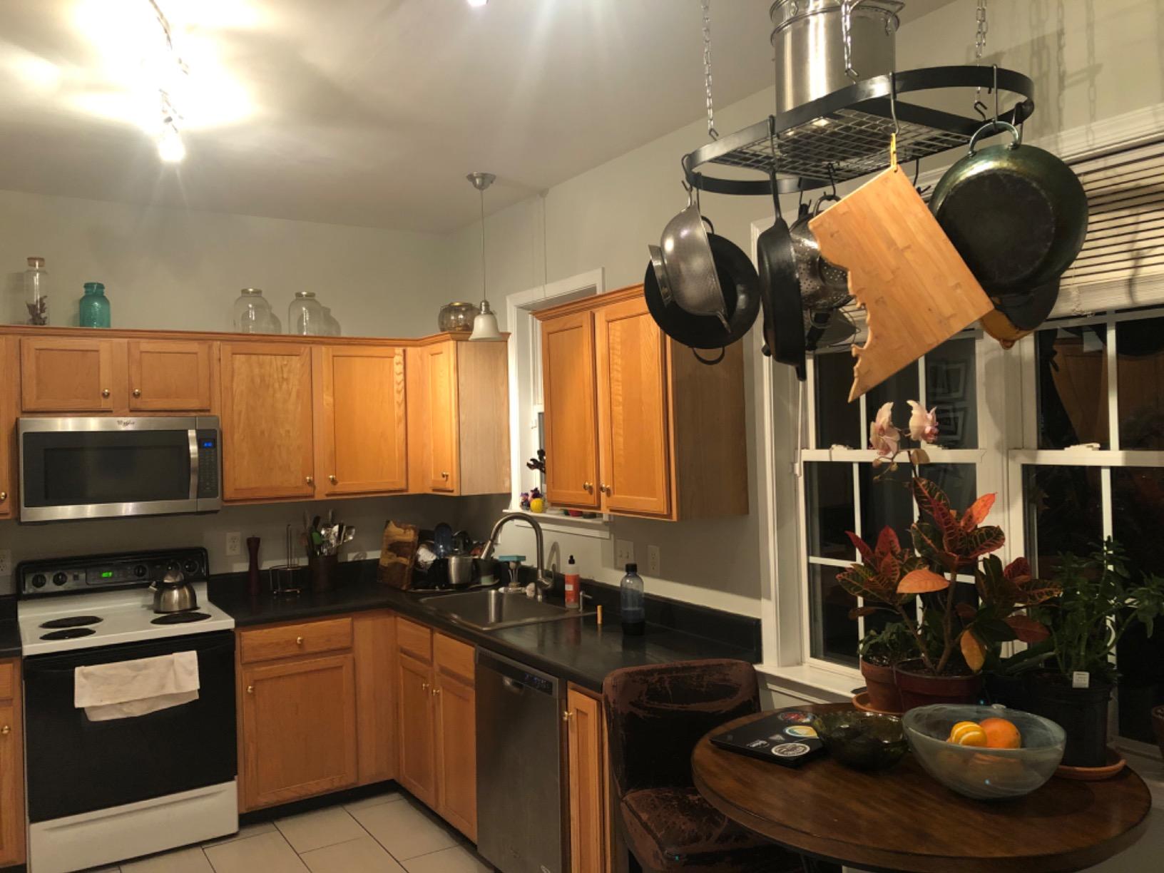 Kinetic Pot and Pan Rack with Ceiling Hooks - Premium Oval Mounted Organizer Rack with Multi Purpose Kitchen Organization and Storage for Home, Restaurant, Cookware, Utensils (Hanging Black) customer photo 1