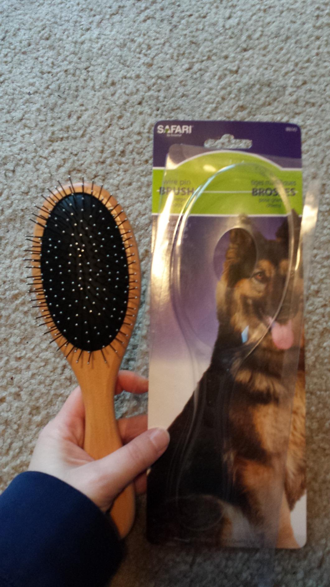 Coastal Pet Safari Wire Pin Brush - No-Slip Plastic Handle for Short and Long Pet Hair - 9.25