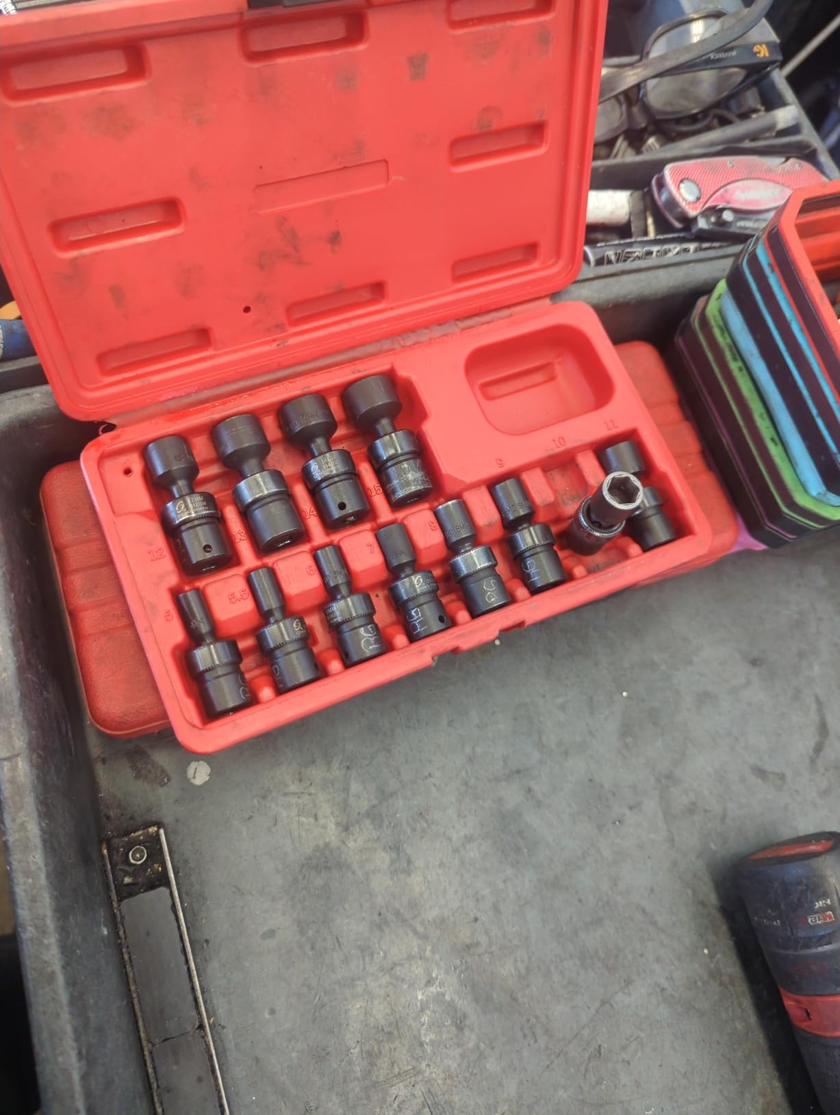 SUNEX TOOLS 1814, 1/4 Inch Drive Universal Impact Socket Set, 12-Piece, Metric, 5mm - 15mm, Cr-Mo Steel, Radius Corner Design, Chamfered Opening, Dual Size Markings, Heavy Duty Storage Case customer photo 2