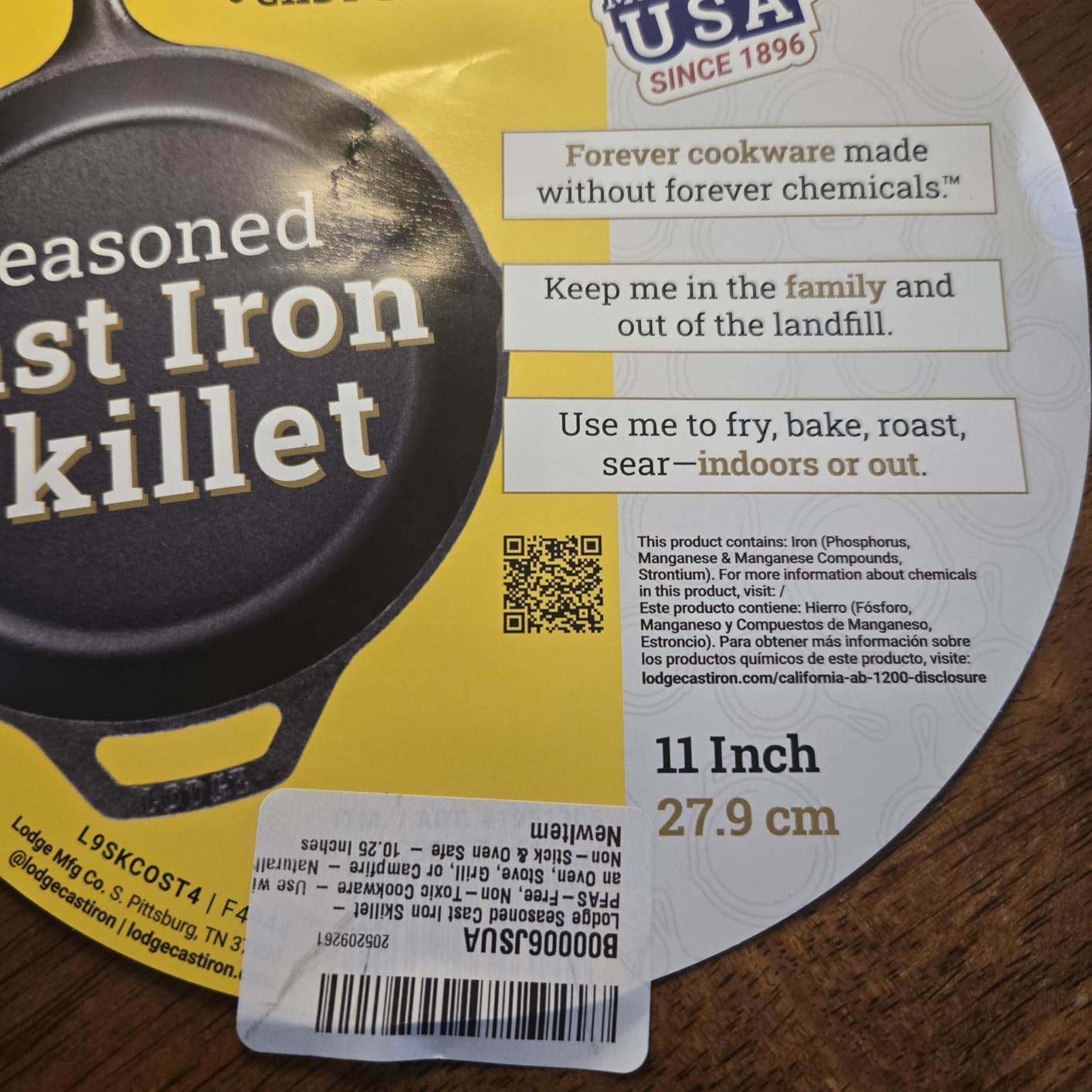 Lodge Seasoned Cast Iron Skillet 15 Inches - Frying Pan for the Stove, Grill or Campfire - Cooks Evenly - Features Easy-Grip Teardrop Handle - Non-Toxic, Nonstick & Long-Lasting customer photo 1
