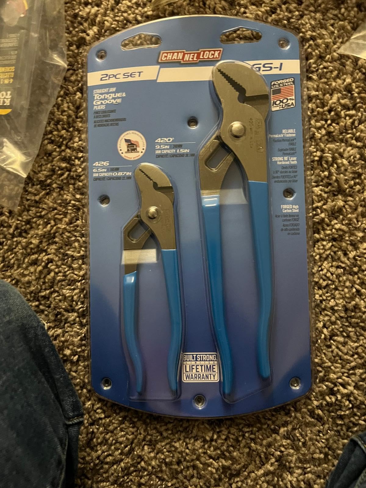 Channellock TG-1 Tongue and Groove Plier Set, 2-Piece (9.5 in & 12 in), High Carbon Steel customer photo 2