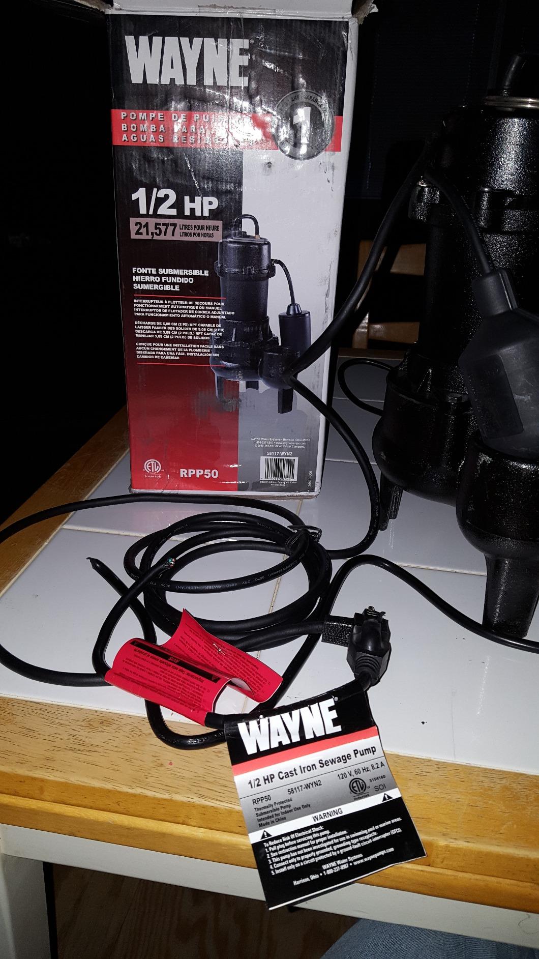 WAYNE RPP50-1/2 HP Cast Iron Sewage Pump with Piggy Back Tether Float Switch - Up to 6,200 Gallons Per Hour customer photo 1