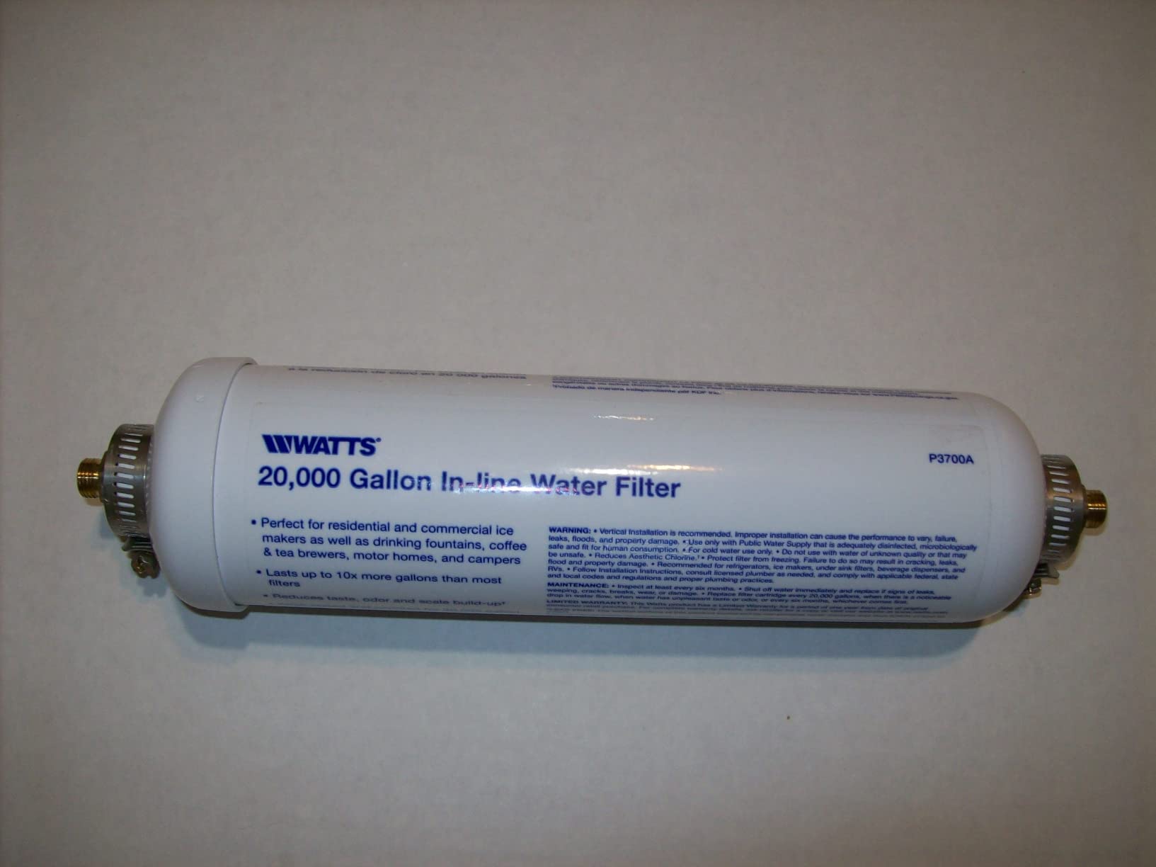 Watts Premier 20000 Gallon Inline Water Filter 1/4