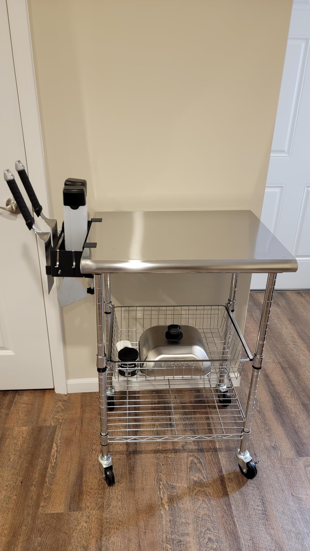 Seville Classics Stainless-Steel Commercial-Grade NSF-Certified Prep Table Cart, 24