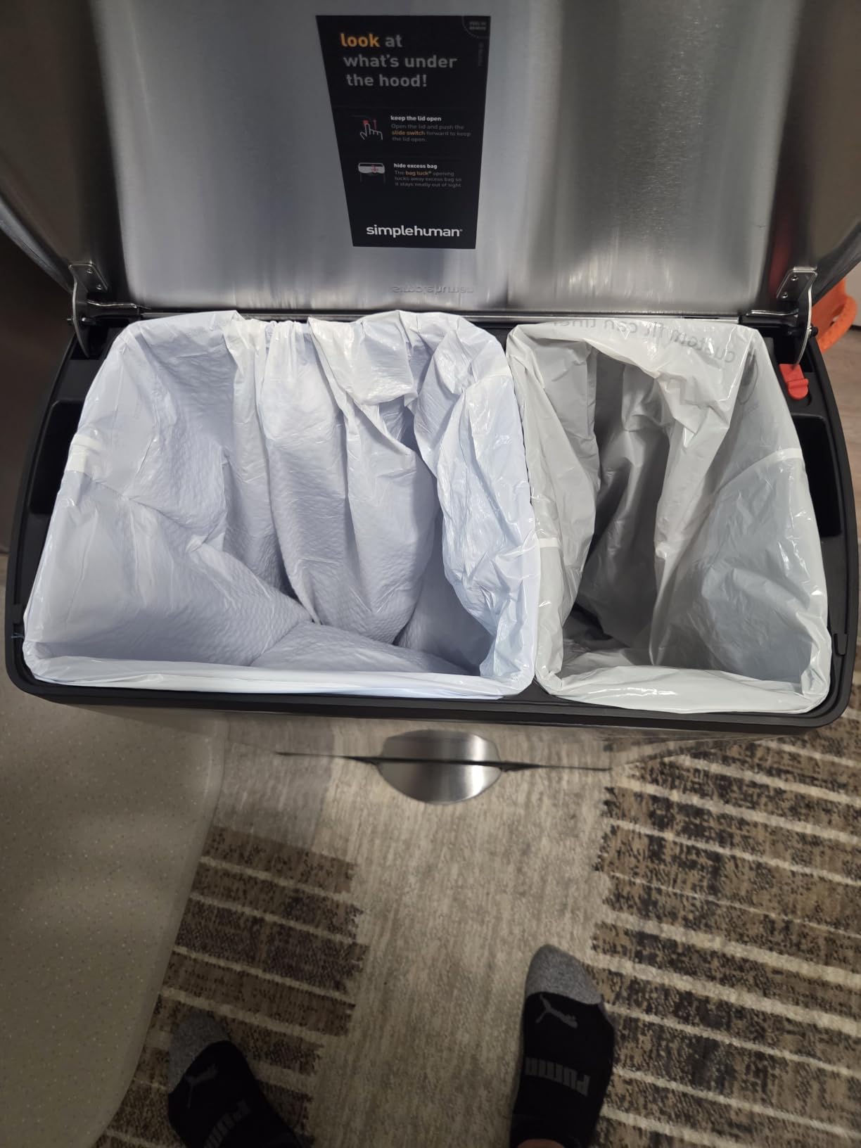 simplehuman 38 Liter / 10 Gallon Rectangular Kitchen Step Trash Can, Brushed Stainless Steel customer photo 1