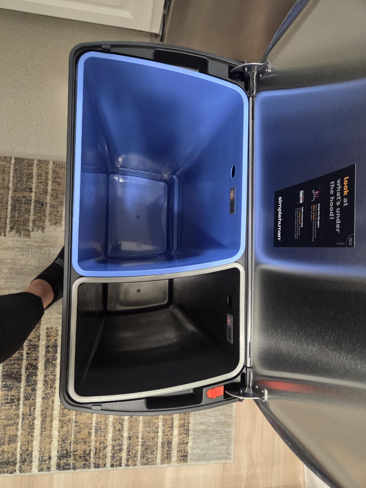 simplehuman 38 Liter / 10 Gallon Rectangular Kitchen Step Trash Can, Brushed Stainless Steel customer photo 2
