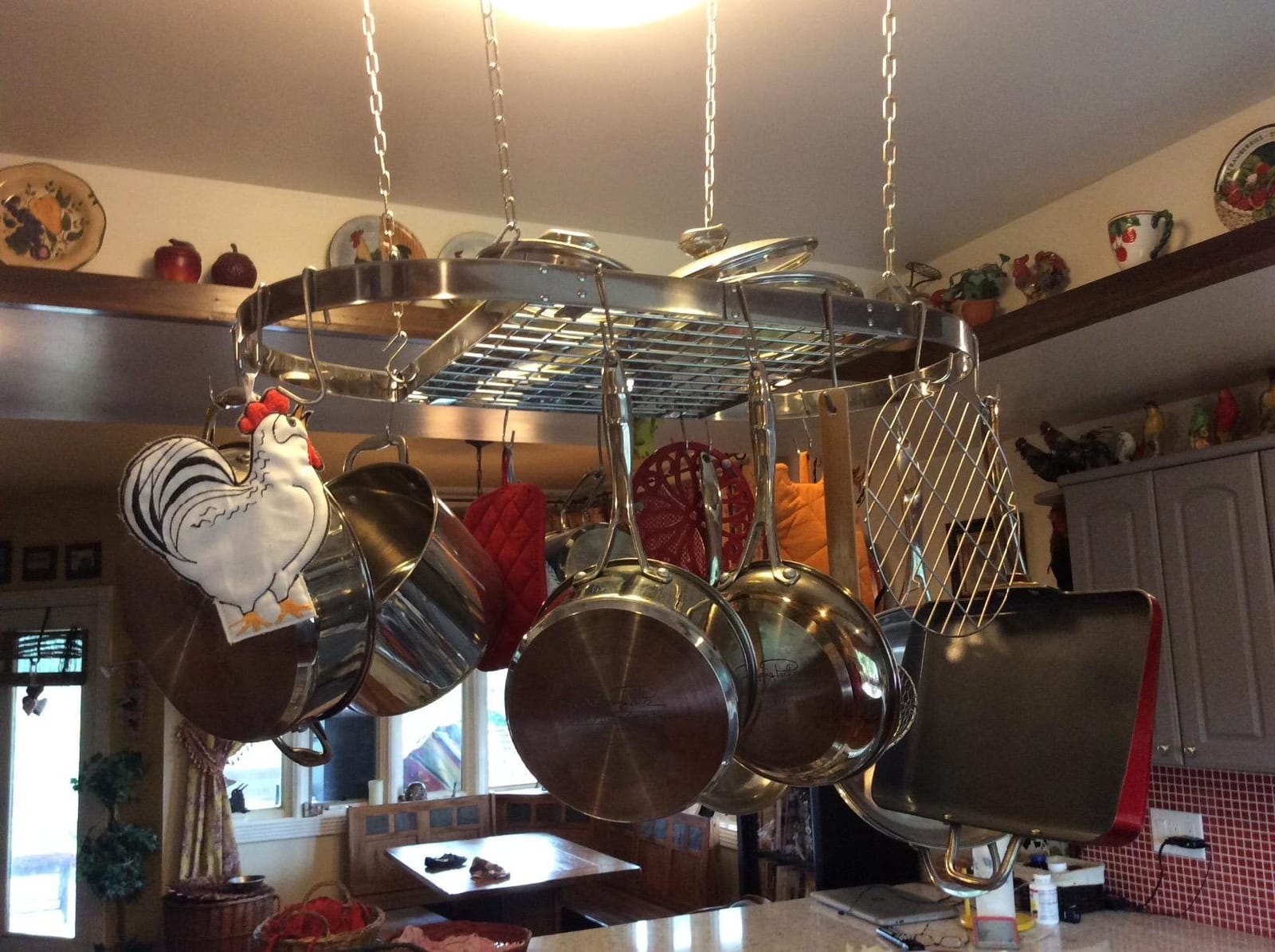 Range Kleen CW6001 Stainless Steel Hanging Oval Pot Rack 1.5 Inch H by 33 Inch W by 17 Inch D customer photo 2