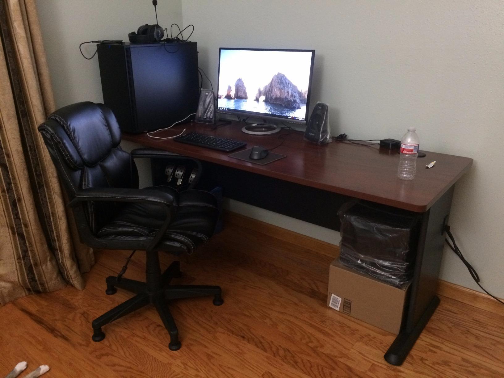 Bush Business Furniture Series A 72W Desk in Hansen Cherry and Galaxy, Large Workstation for Home or Professional Workspace customer photo 2