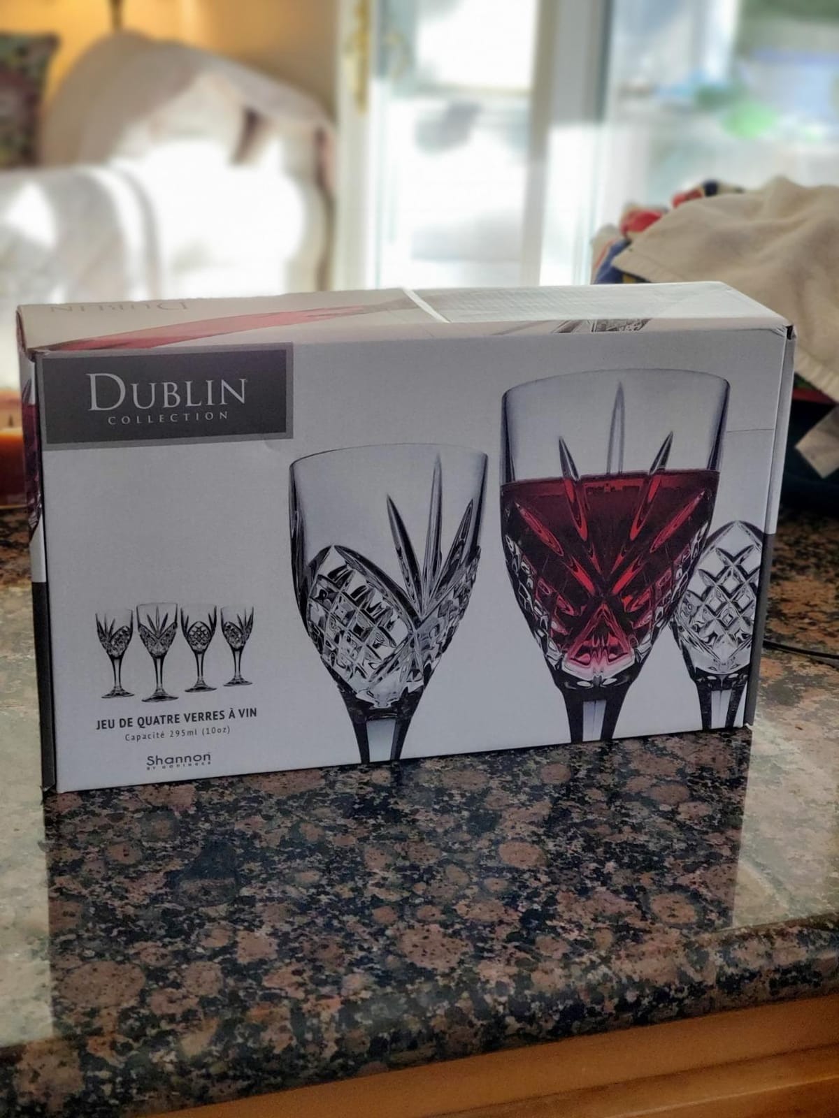 Godinger Dublin Wine Glasses, Stemmed Wine Glass Goblets, Stemmed Drinking Glasses, Glass Cups, Barware & Drinkware, 10oz Set of 4 customer photo 2