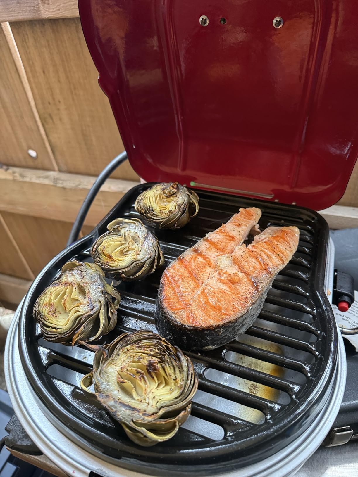 Coleman Fold 'N Go 6,000 BTU Portable Propane Grill, Lightweight Gas Grill with Push-Button Starter & Adjustable Horseshoe Burner, Great for Camping, Tailgating, Grilling, BBQ customer photo 2