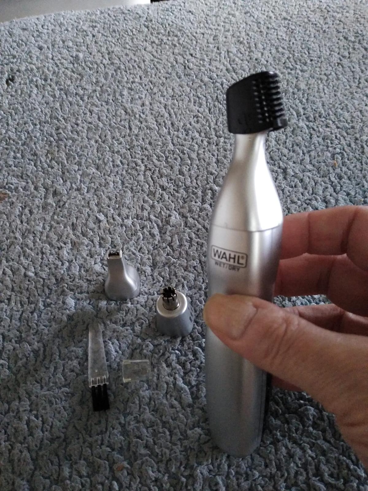 Wahl Battery Men's Nose Hair Trimmer - Eyebrows, Neckline, Nose & Ear Hair - Quick Multi-Head Cordless Precision Trimming - Model 5545-400 customer photo 1