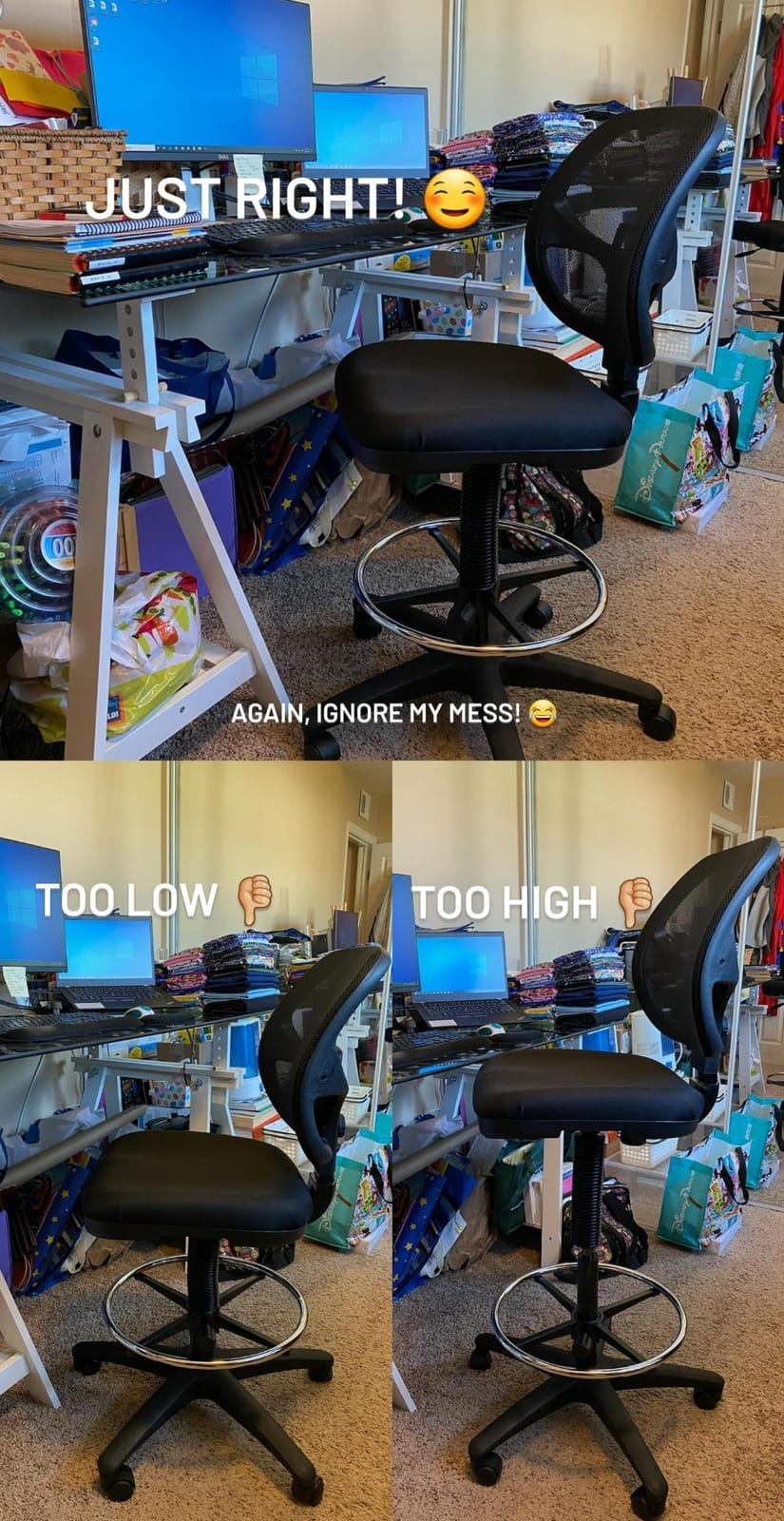 Office Star DC Series Deluxe Breathable Mesh Back Ergonomic Drafting Chair with Lumbar Support and Adjustable Footring, Black Fabric customer photo 2