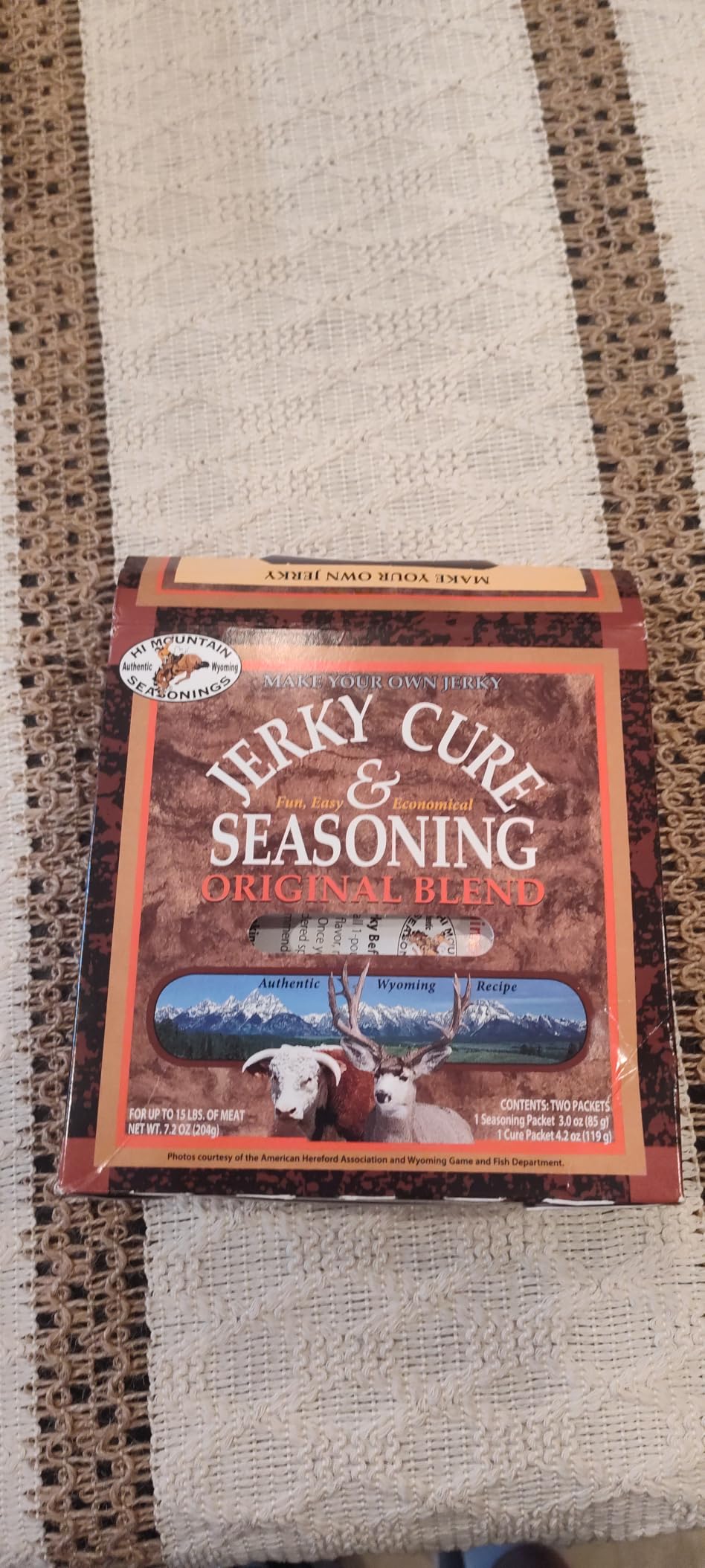 Hi Mountain ORIGINAL BLEND Jerky Seasoning and Cure Kit | Beef & Venison | Classic savory flavor, perfect jerky seasoning for deer, elk, & wild game. Smoker, dehydrator, or oven. Makes 15 lbs customer photo 1