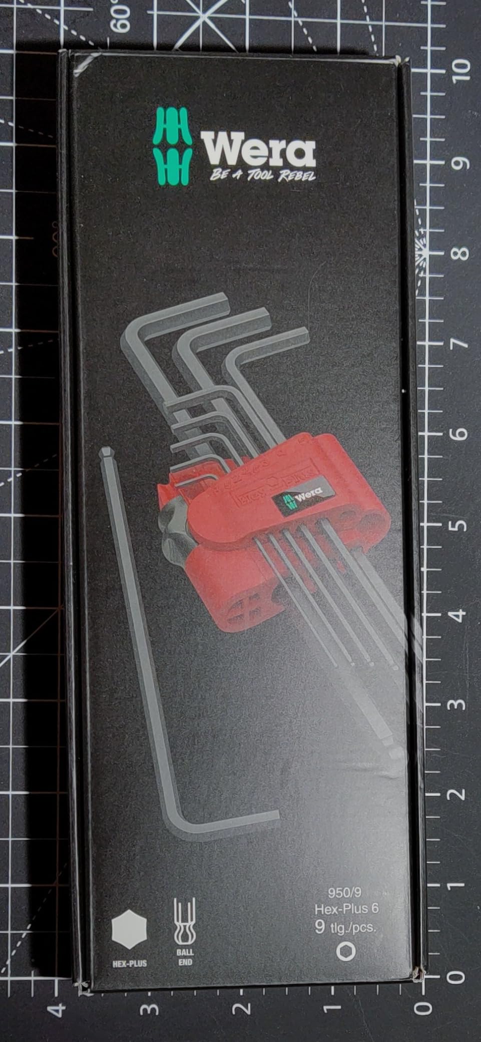 Wera 5073596001 Hexagon 950 PKL/9 BM SB L-Key Set, BlackLaser, Ballpoint Hex Key, 9 Pieces customer photo 1