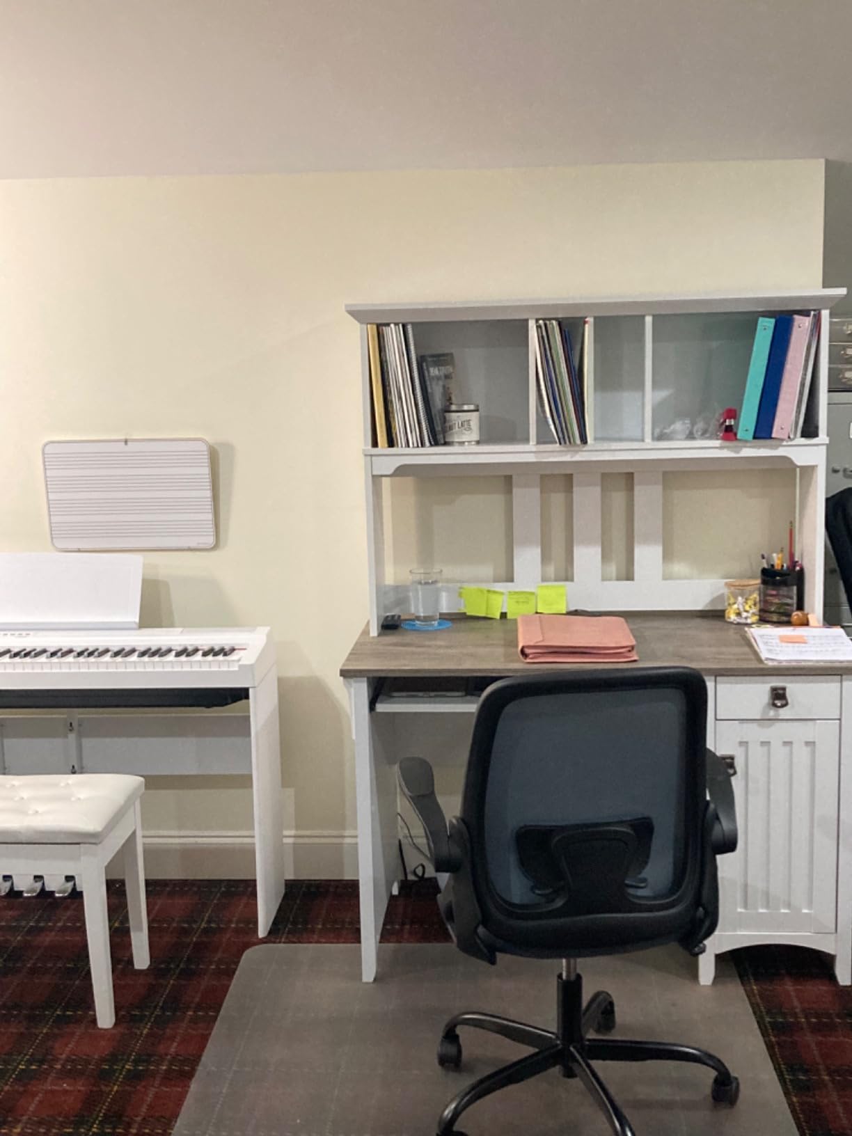 Bush Home Salinas Computer Desk with Hutch | Study Table with Drawers, Cabinets & Pullout Keyboard/Laptop Tray | Modern Home Office Desk in Vintage Black | Work Desk with Storage customer photo 1