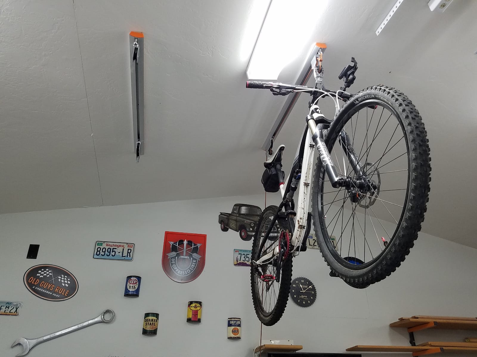 RAD Cycle Products Rail Mount Bike and Ladder Lift for Your Garage or Workshop Holds up to 75 Pounds No Mounting Board Needed customer photo 2