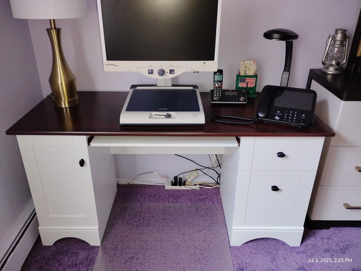 Engineered Wood Computer Desk in Brushed Maple customer photo 2