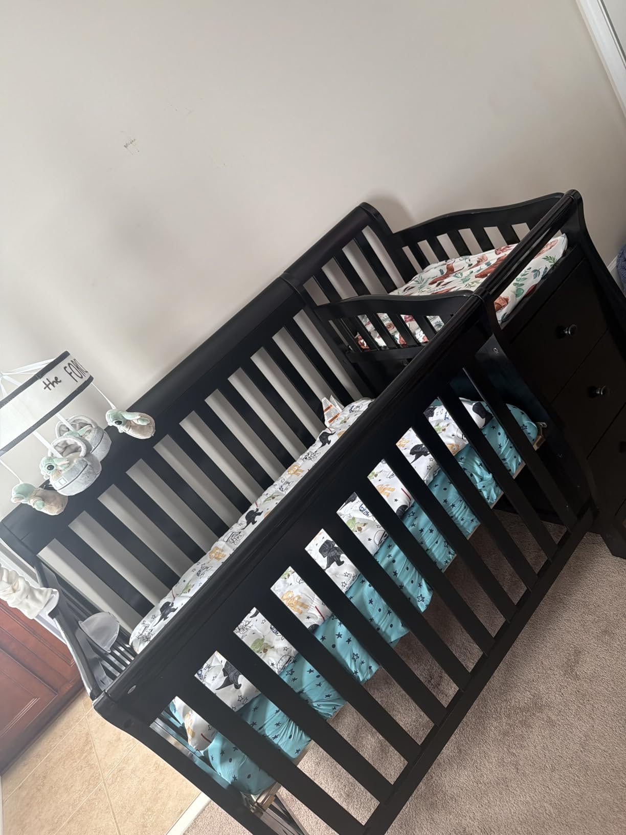 Dream On Me Jayden 4-in-1 Convertible Mini Baby Crib with 3 Drawer Changer | Detachable Changer, 3 Drawers, 3-Position Support, Twin Bed, BSA, 50Lb customer photo 2