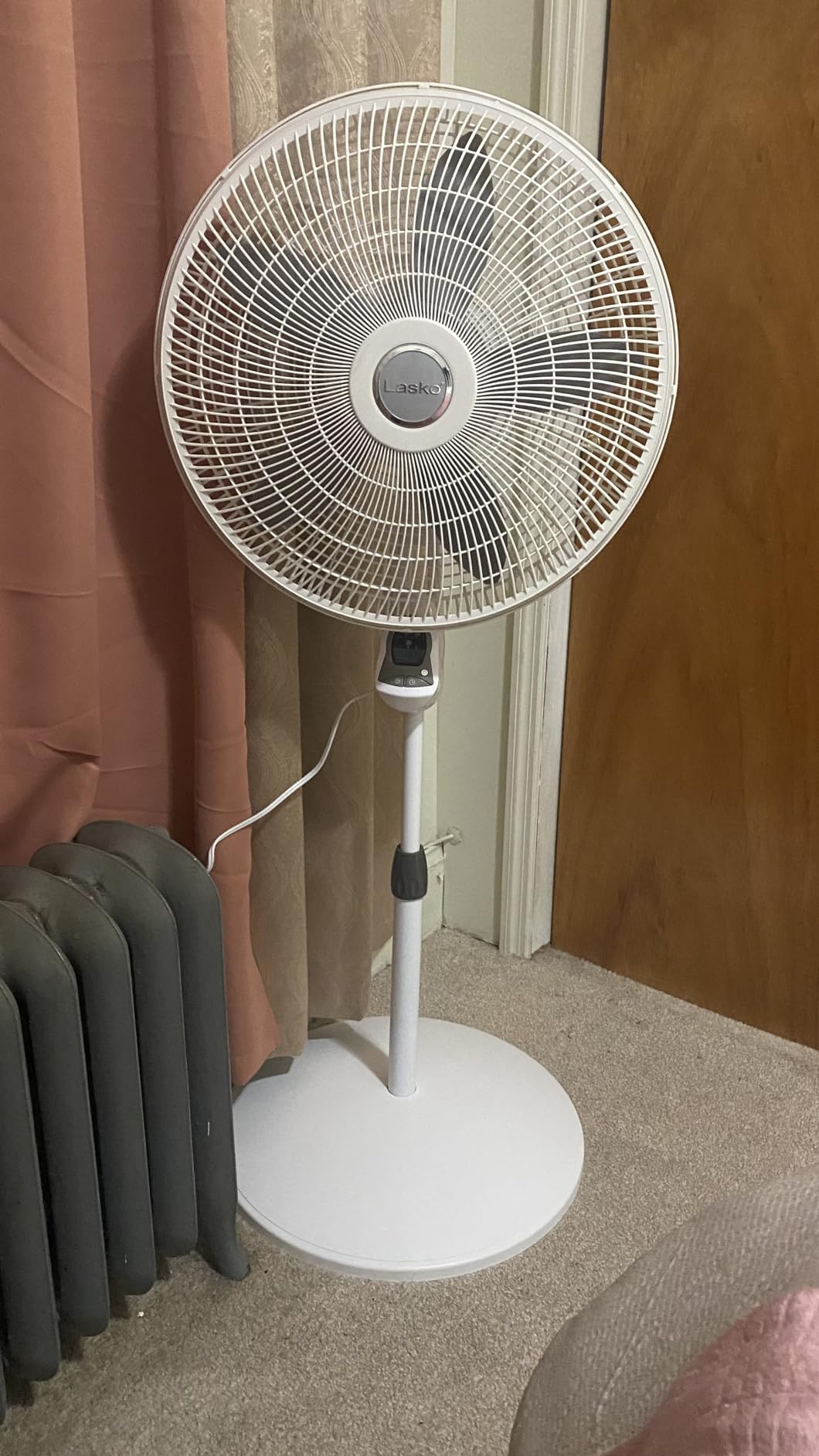 Lasko Cyclone Pedestal Fan, Adjustable Height, Remote Control, Timer, 3 Speeds, for Bedroom, Kitchen, Office and Living Room, 18