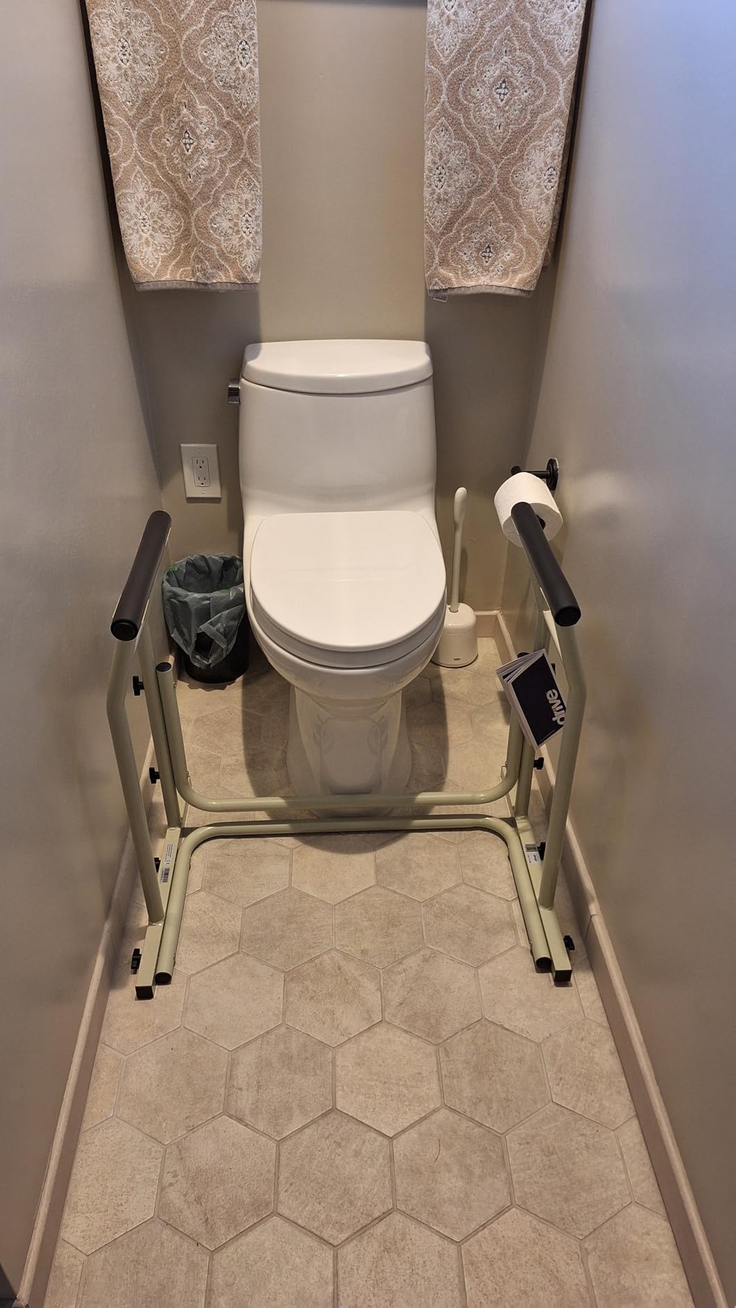 Drive Medical Freestanding Toilet Safety Frame Grab Bar Rail, White | Freestanding Design Supports Users Up to 300 Pounds with Sturdy Grab Bar for Added Toilet Stability customer photo 2