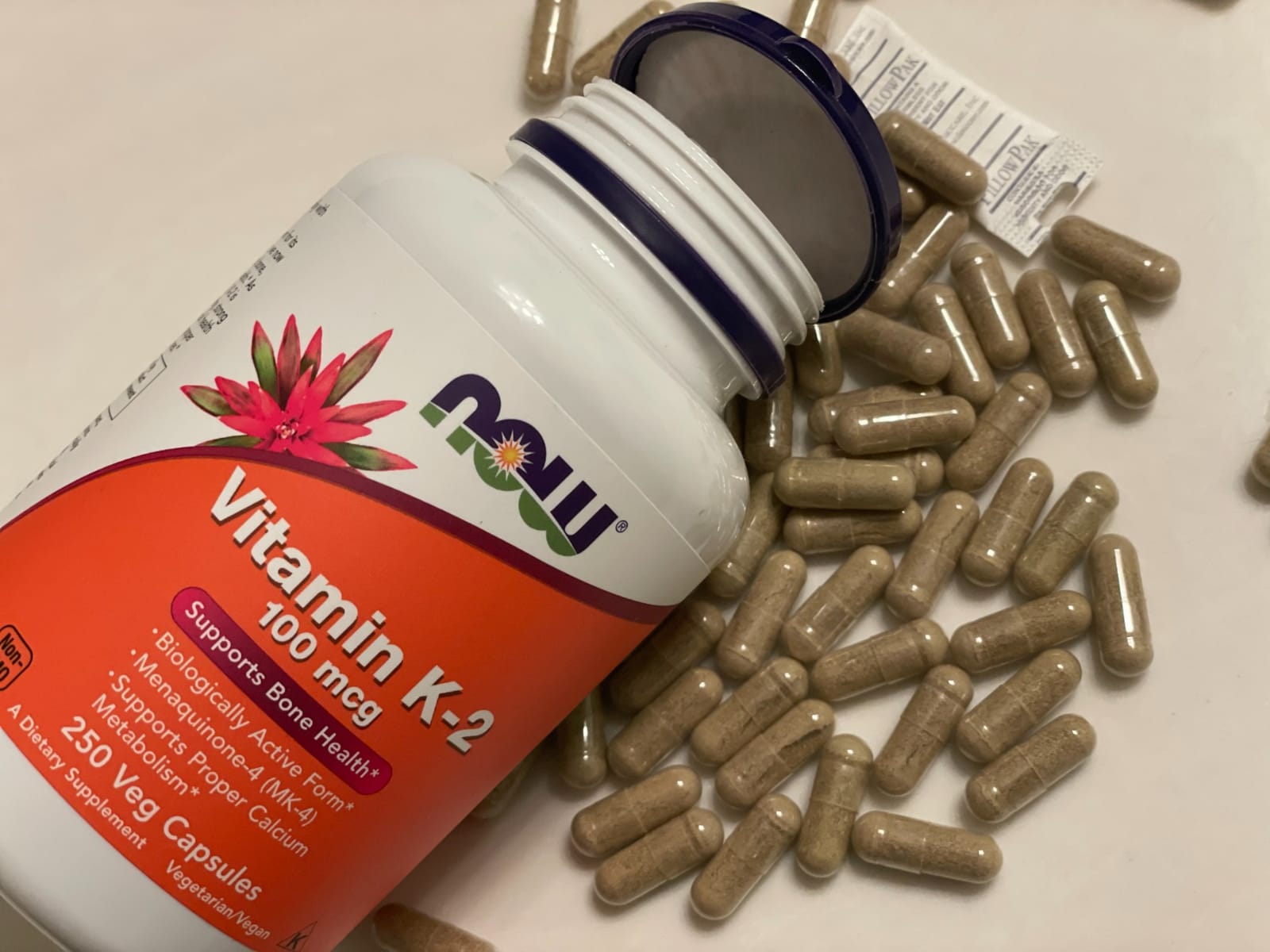 NOW Foods MK-7 Vitamin K-2 100 mcg, Cardiovascular Support, 60 Veg Capsules customer photo 1