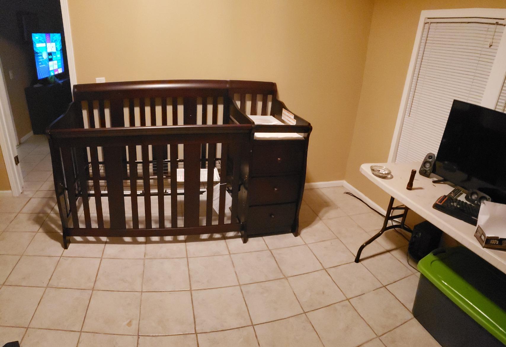 Storkcraft Portofino 5-in-1 Convertible Crib and Changer, White customer photo 1